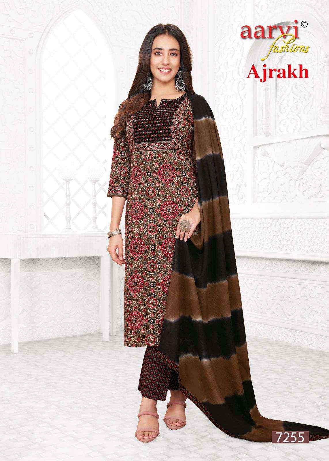 Aarvi fashions cotton printed sale salwar suit dupatta material