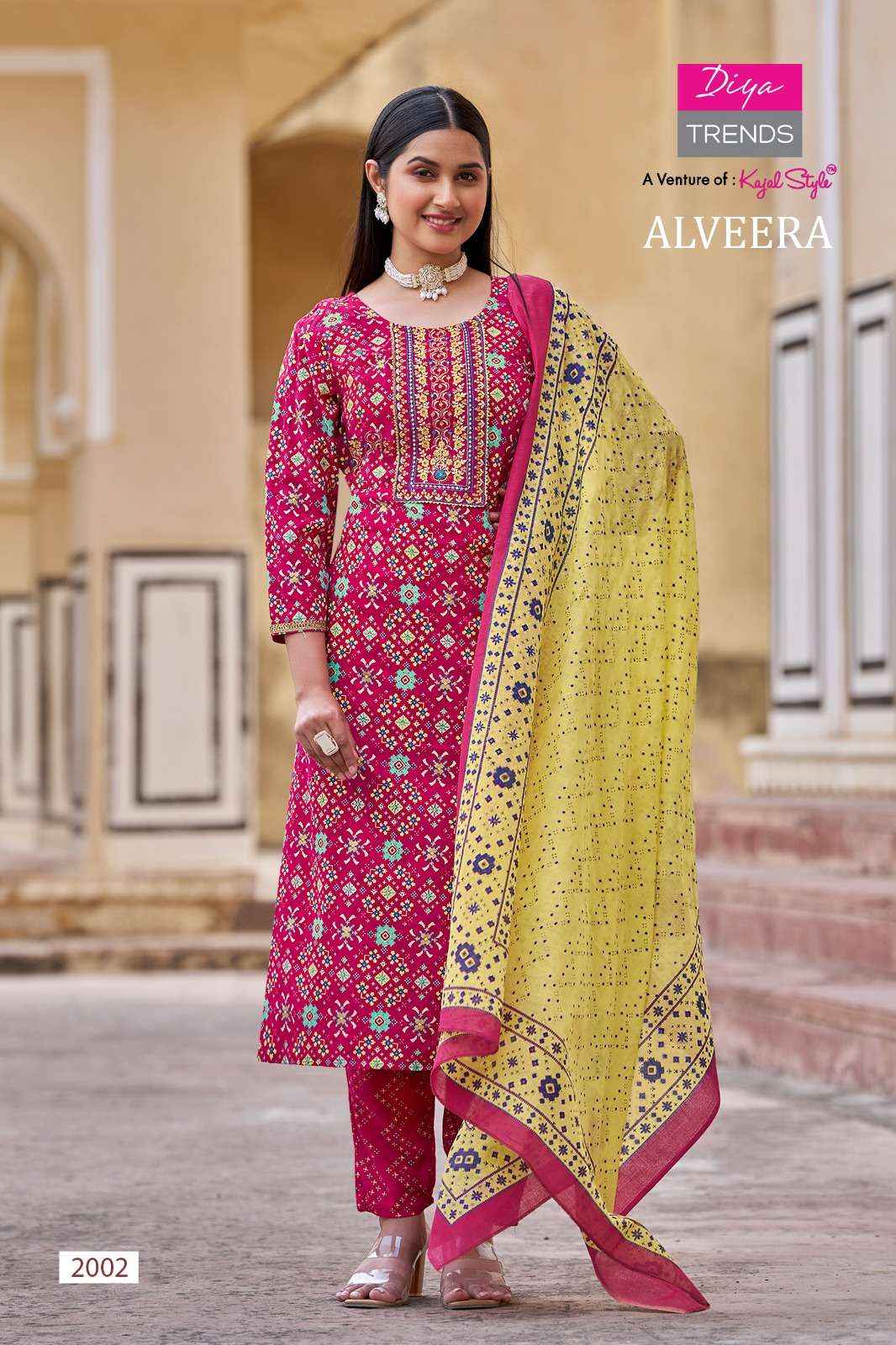 DIYA TRENDS ALVEERA RAYON STRAIGHT KURTI WITH PANT AND DUPATTA SET ( 12 PCS CATALOG )