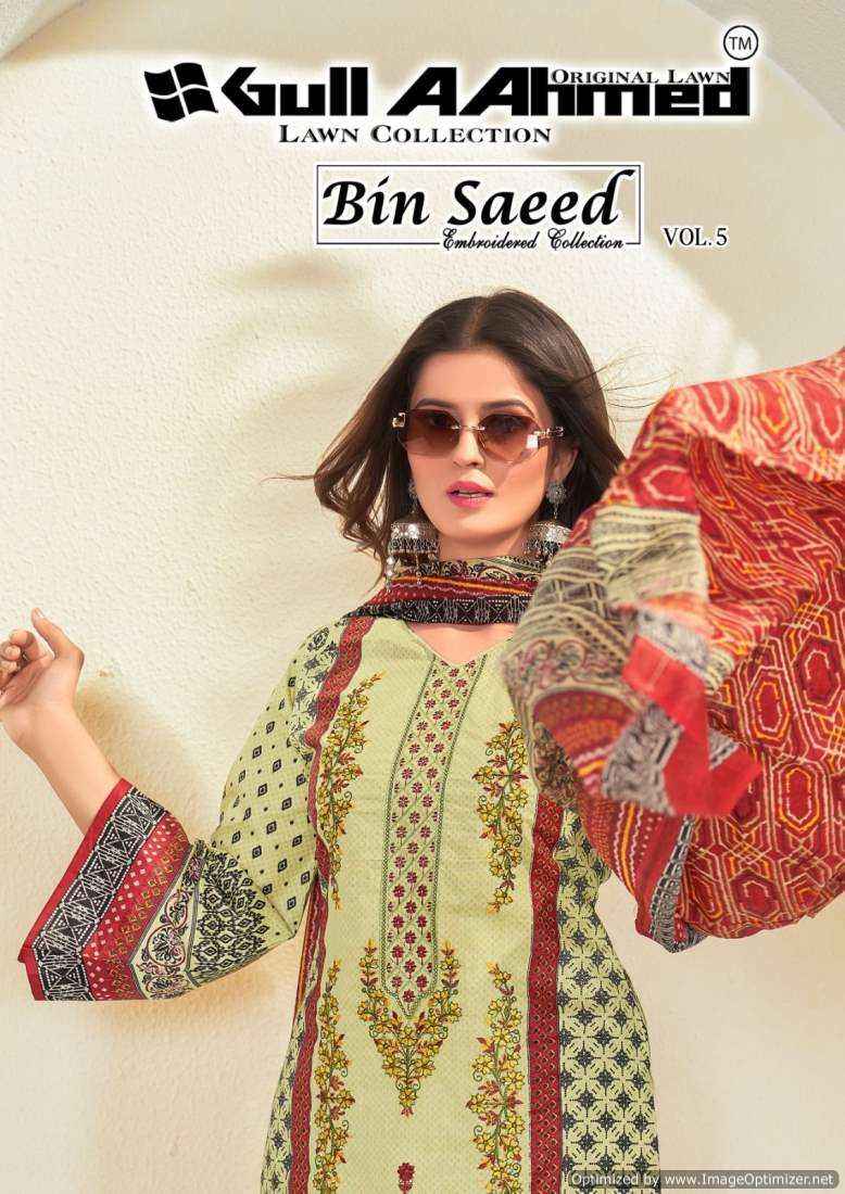 Gull Ahmed Bin Saeed Vol 5 Lawn Pakistani Suits ( 6 Pcs Catalog )