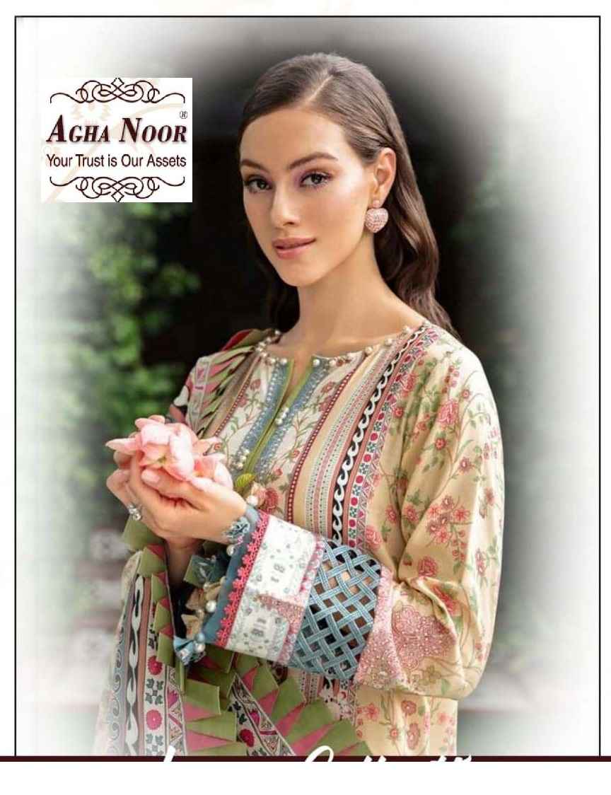 AGHA NOOR LUXURY LAWN COLLECTION VOL 12 LAWN COTTON SALWAR SUIT ( 6 PCS CATALOG )