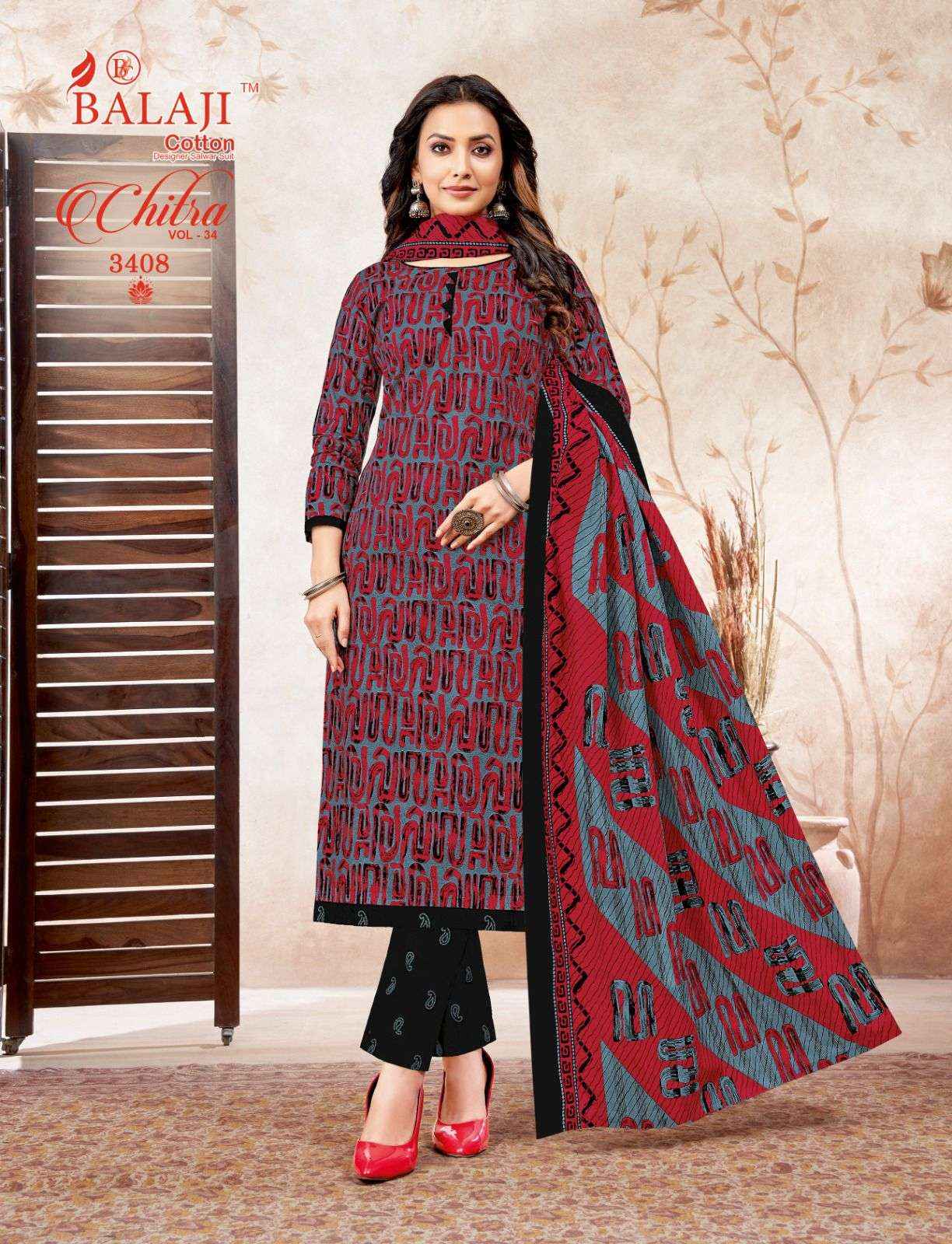 BALAJI COTTON CHITRA VOL 34 COTTON DRESS MATERIAL ( 12 PCS CATALOG )