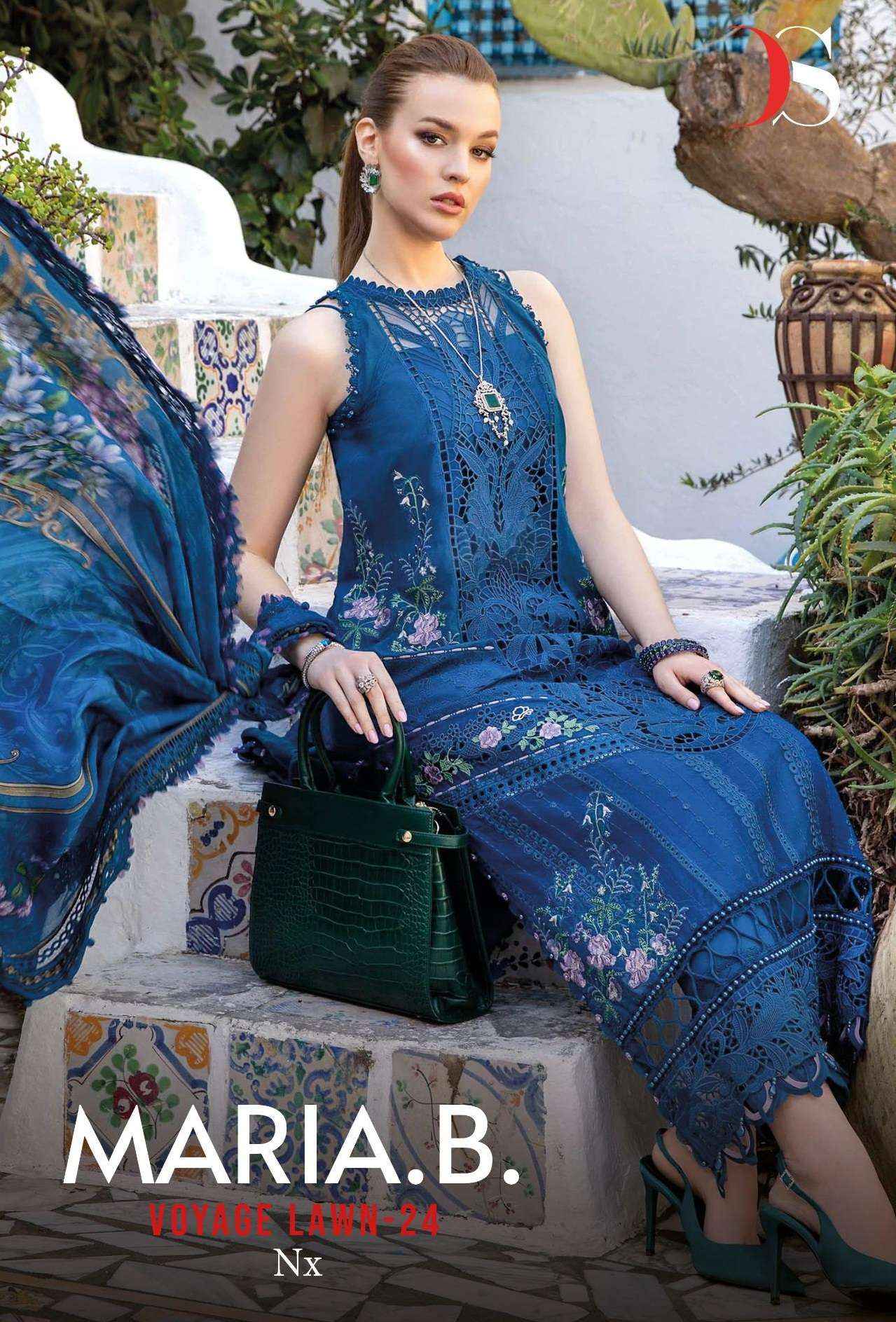 DEEPSY SUITS MARIA B VOYAGE LAWN 24 NX PAKISTANI DRESS MATERIAL ( 3 PCS CATALOG )