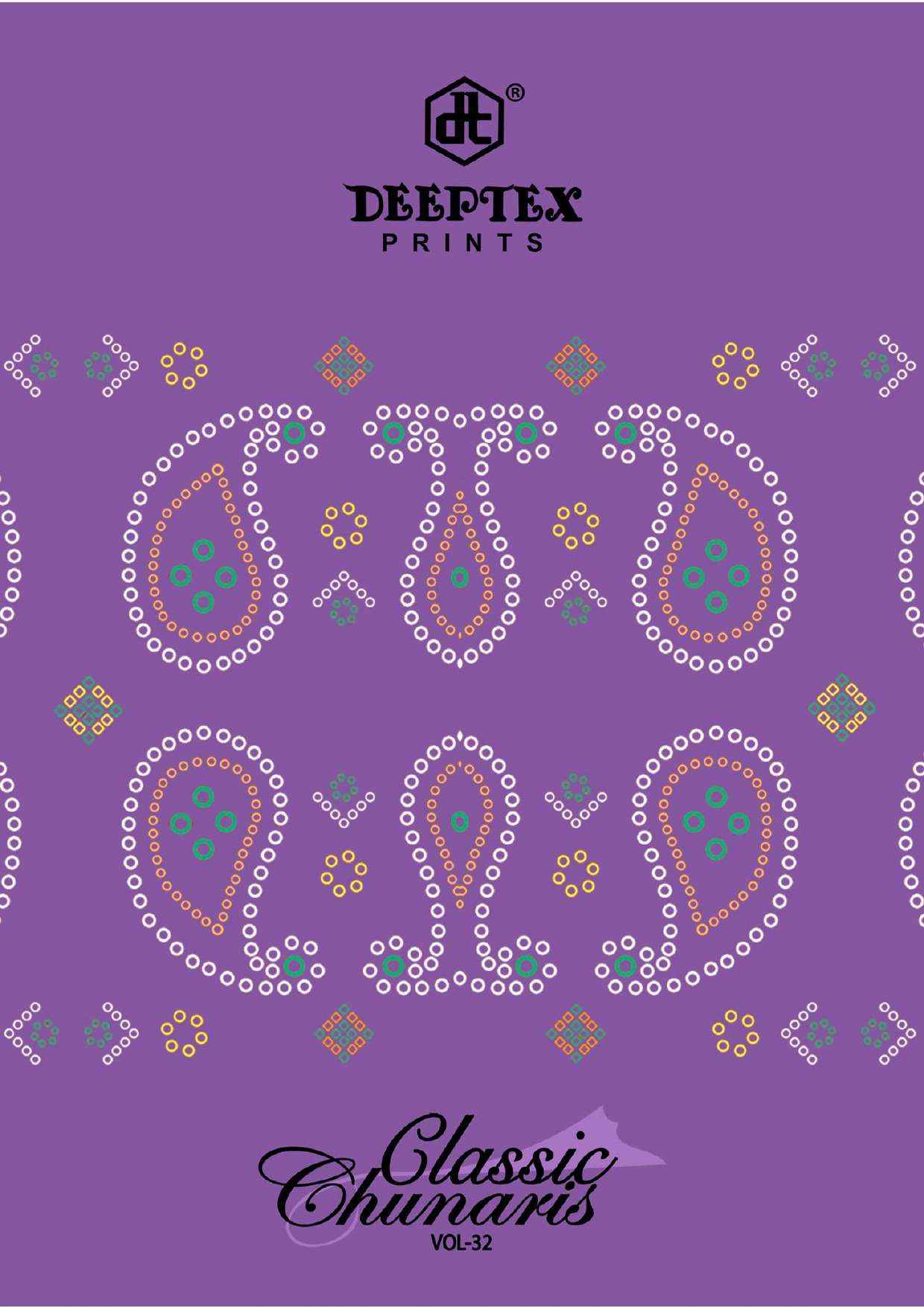 DEEPTEX PRINTS CLASSIC CHUNARIS VOL 32 COTTON DRESS MATERIAL ( 10 PCS CATALOG )