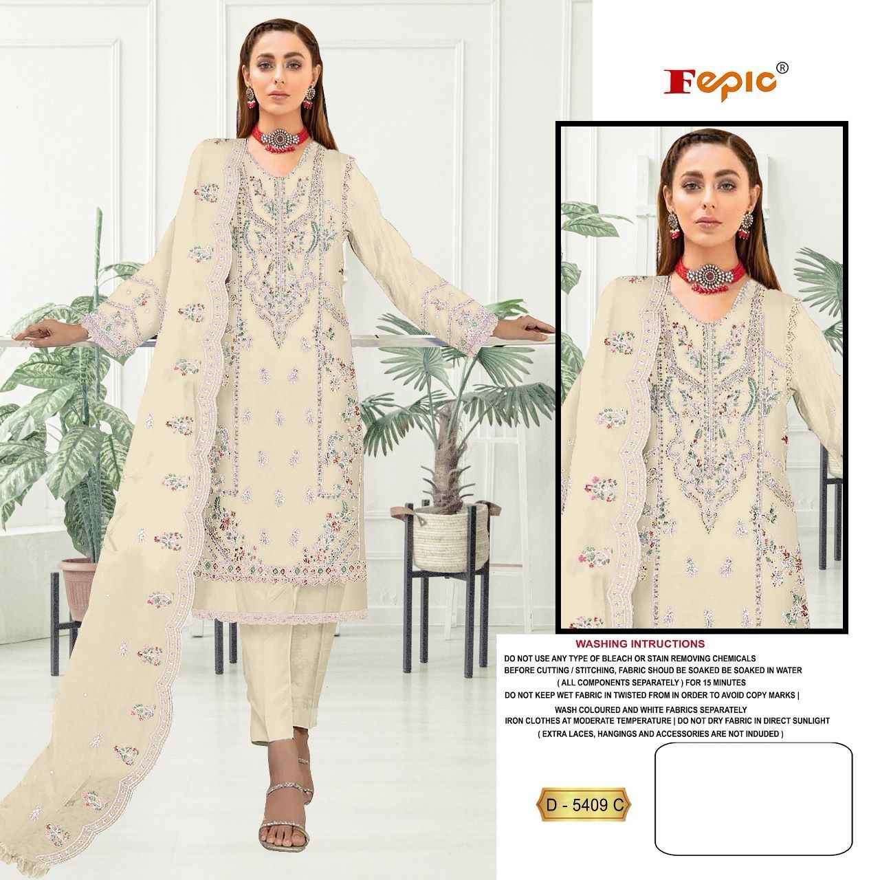 FEPIC ROSEMEEN D 5409 ORGANZA EMBROIDERED PAKISTANI SUITS ( 4 PCS CATALOG )