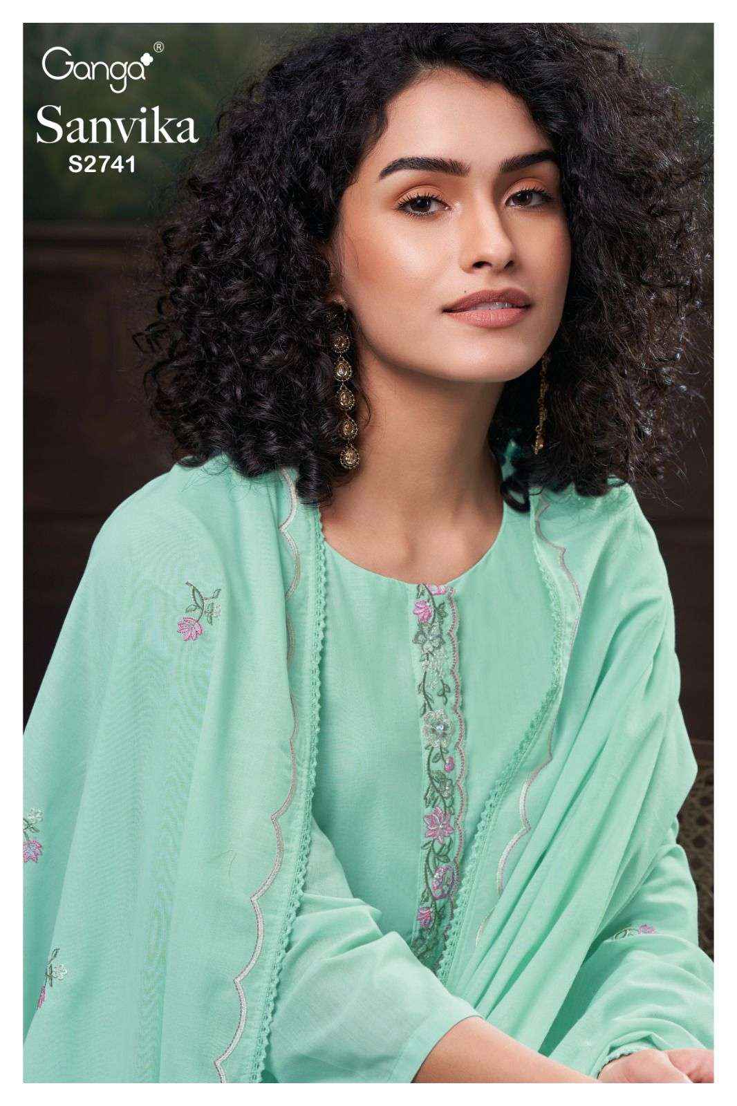 Ganga Fashion Sanvika 2741 Premium Designs Ladies Suit Catalog Dealer ( 3 pcs catalog )