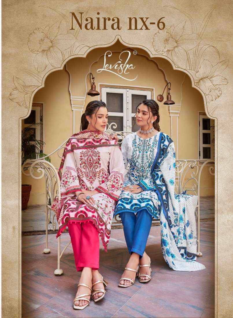 LEVISHA NAIRA NX VOL 6 COTTON DIGITAL PAKISTANI PRINTS SUIT ( 8 pcs catalog )