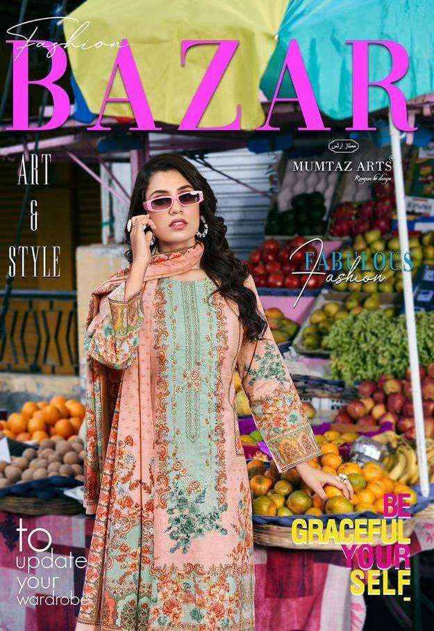 MUMTAZ ARTS FASHION BAZAAR LAWN COTTON PAKISTANI SUIT ( 4 PCS CATALOG )