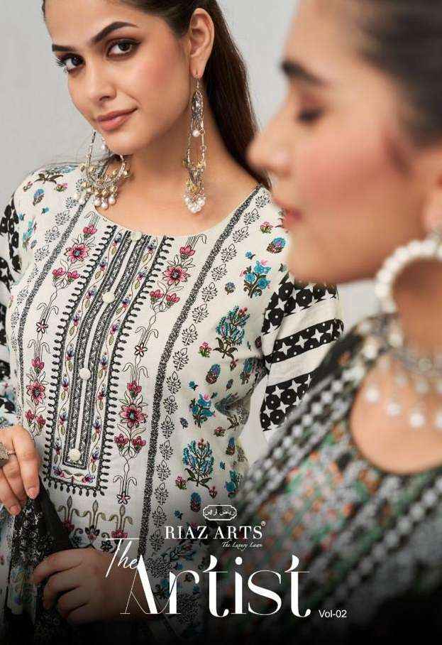 RIAZ ARTS THE ARTIST VOL 2 LAWN COTTON DESIGNER SUITS ( 8 PCS CATALOG )