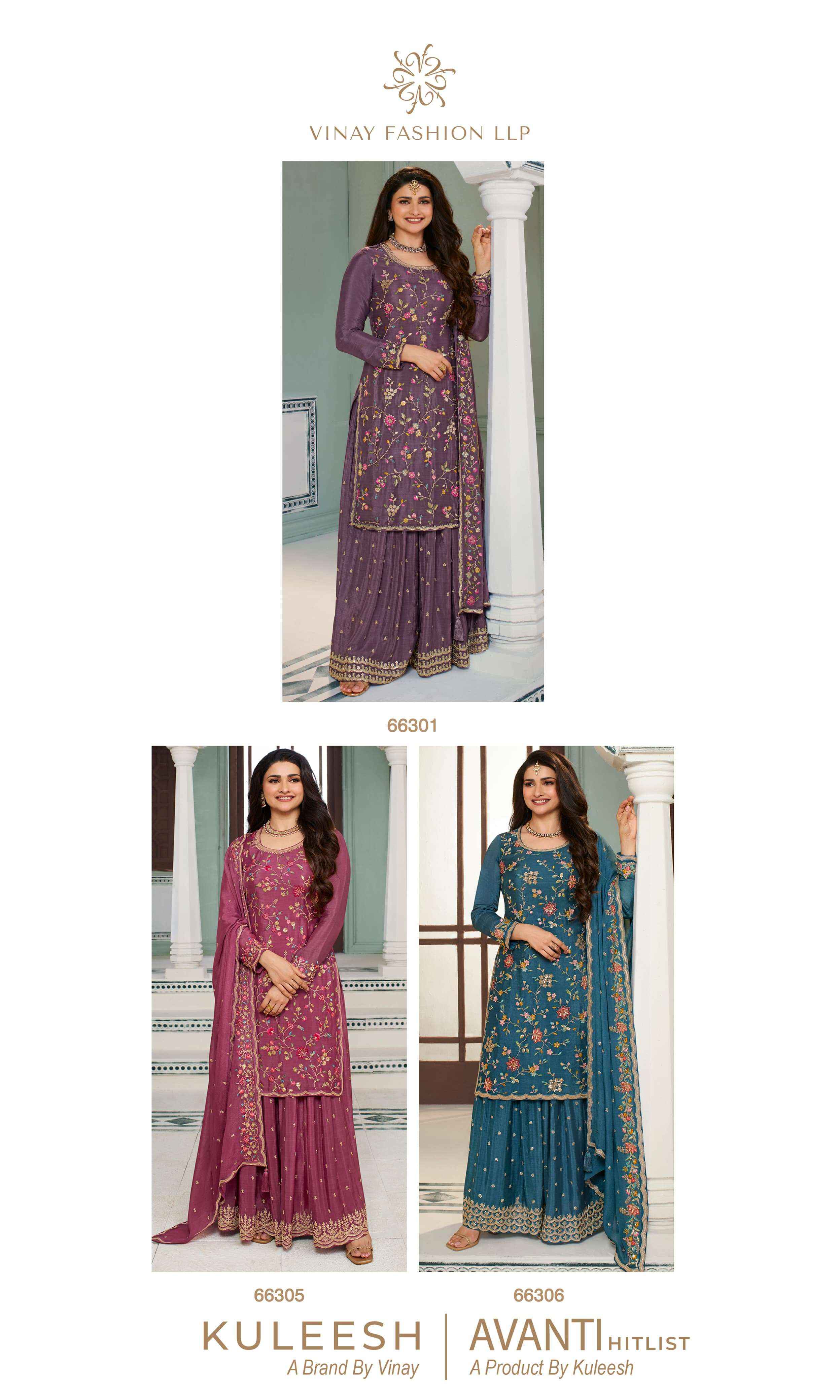 VINAY FASHION KULEESH AVANTI HIT LIST HEAVY DESIGNER SUIT ( 3 PCS CATALOG )