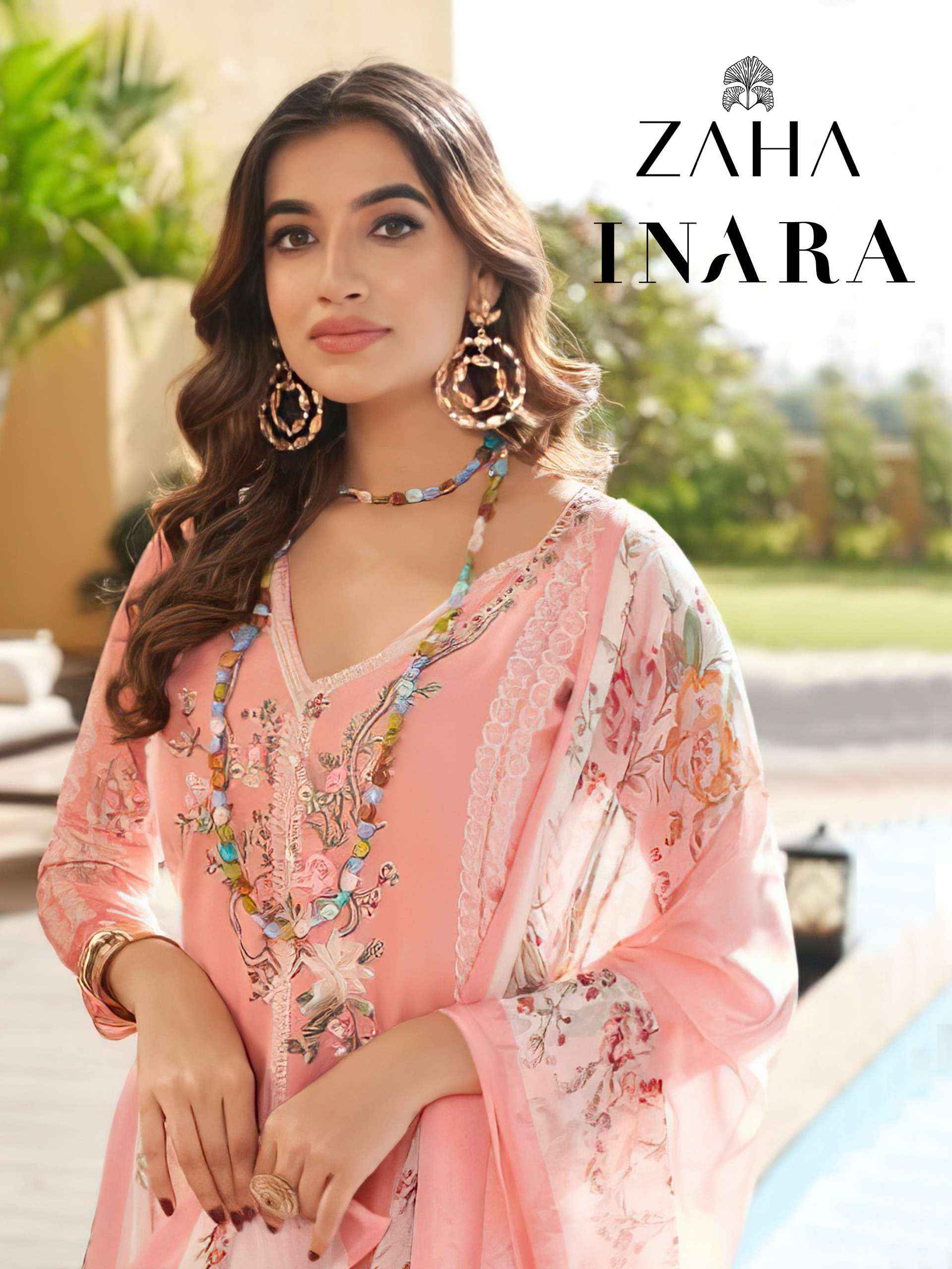 ZAHA INARA VOL 1 COTTON HEAVY EMBROIDERY DESIGNER PAKISTANI SUIT ( 5 PCS CATALOG )