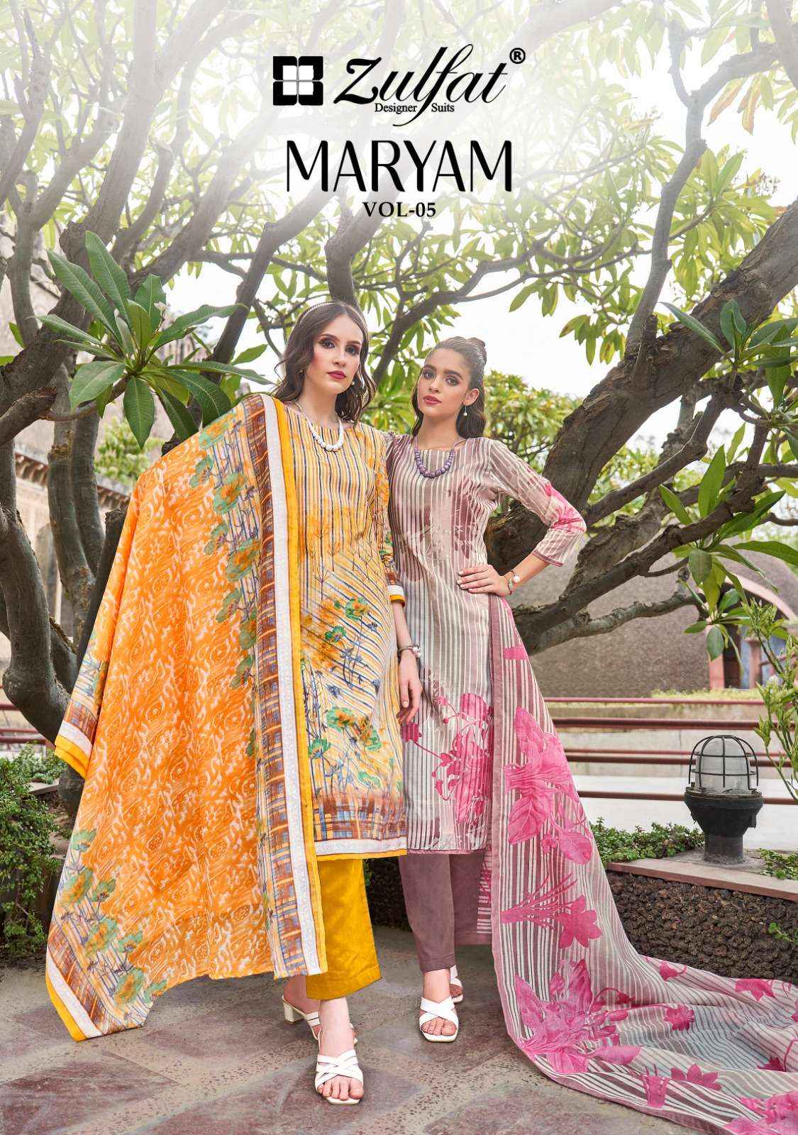 ZULFAT DESIGNER SUITS MARYAM VOL 5 COTTON PRINT SALWAR SUIT ( 8 PCS CATALOG )