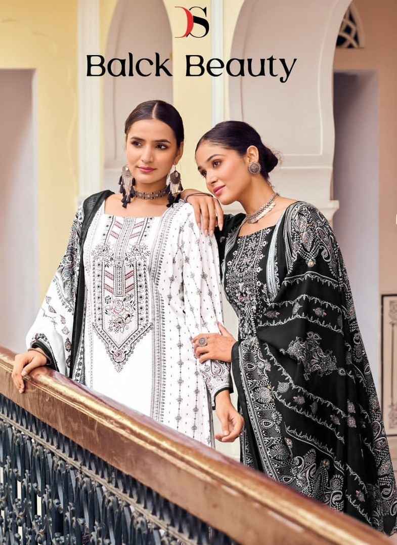 DEEPSY SUITS BLACK BEAUTY COTTON EMBROIDERIES SALWAR KAMEEZ ( 8 PCS CATALOG )