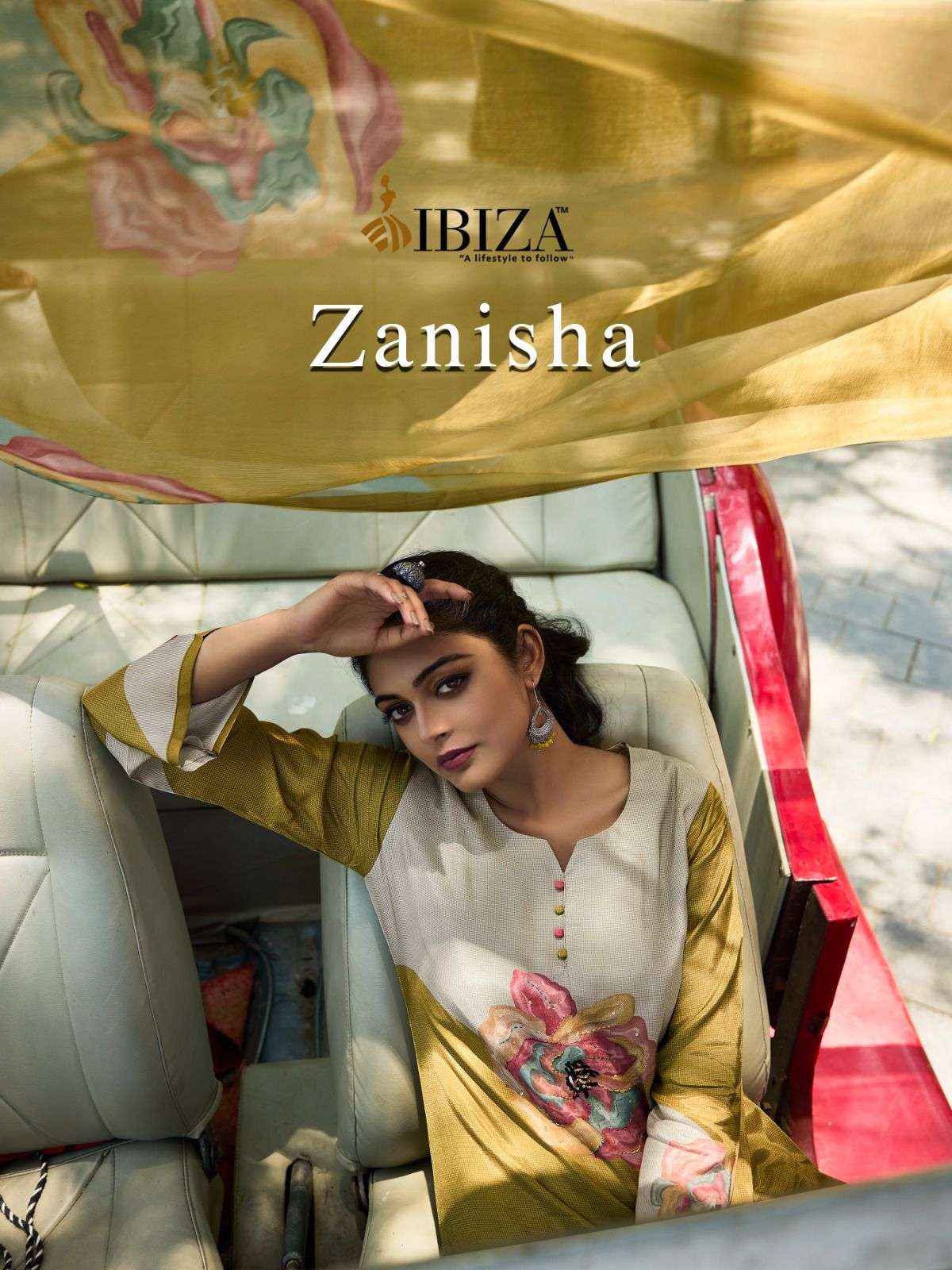 IBIZA ZANISHA MUSLIN DIGITAL PRINT WITH HAND WORK DESIGNER SUIT ( 4 PCS CATALOG )