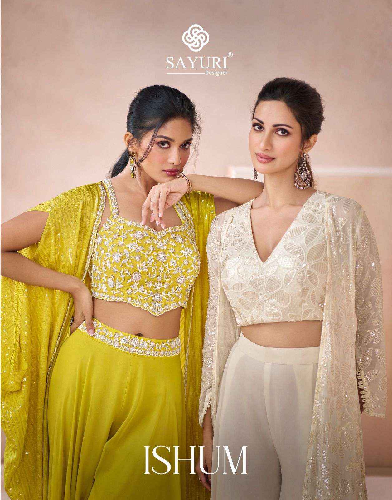 SAYURI DESIGNER ISHUM GEORGETTE HEAVY DESIGNER PARTY SUITS ( 3 PCS CATALOG )