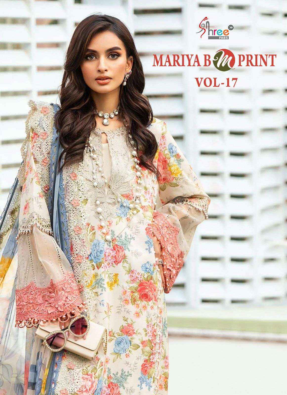 SHREE FABS MARIYA B M PRINT VOL 17 COTTON DESIGNER SUIT ( 6 PCS CATALOG )