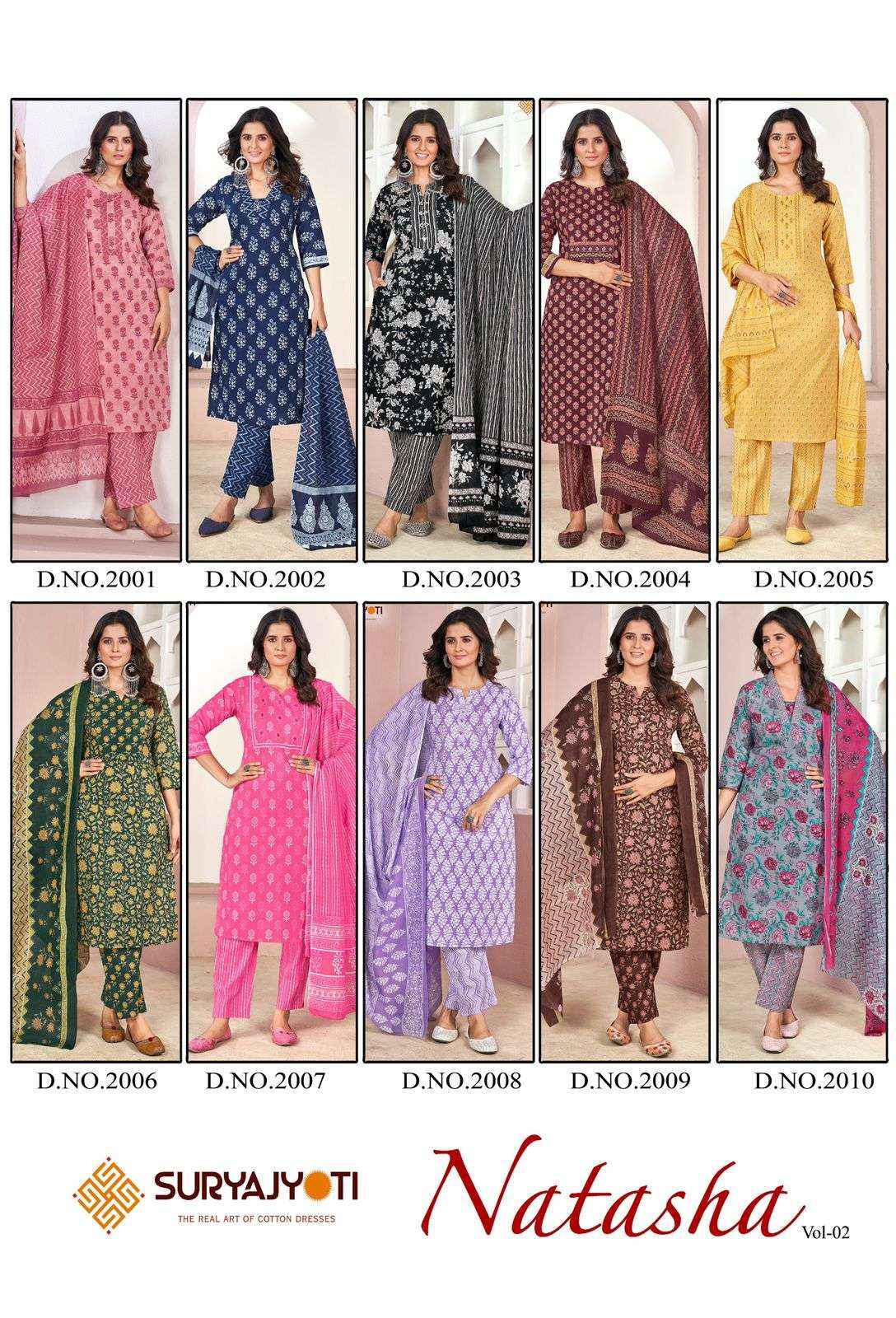 SURYAJYOTI NATASHA VOL 2 LAWN PRINT READY MADE SUIT ( 10 PCS CATALOG )