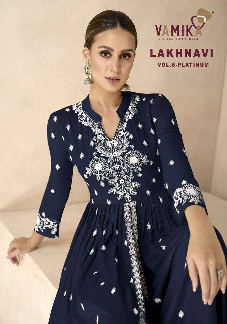 VAMIKA LAKHNAVI VOL 6 PLATINUM HEAVY DESIGNER PARTY WEAR SUIT ( 5 PCS  CATALOG )