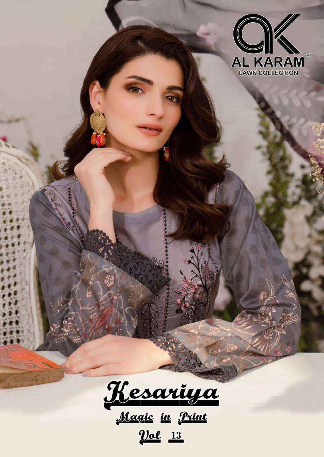 Al Karam Kesariya Magic In Print Vol 13 Cotton Dress Material ( 6 pcs Catalogue )