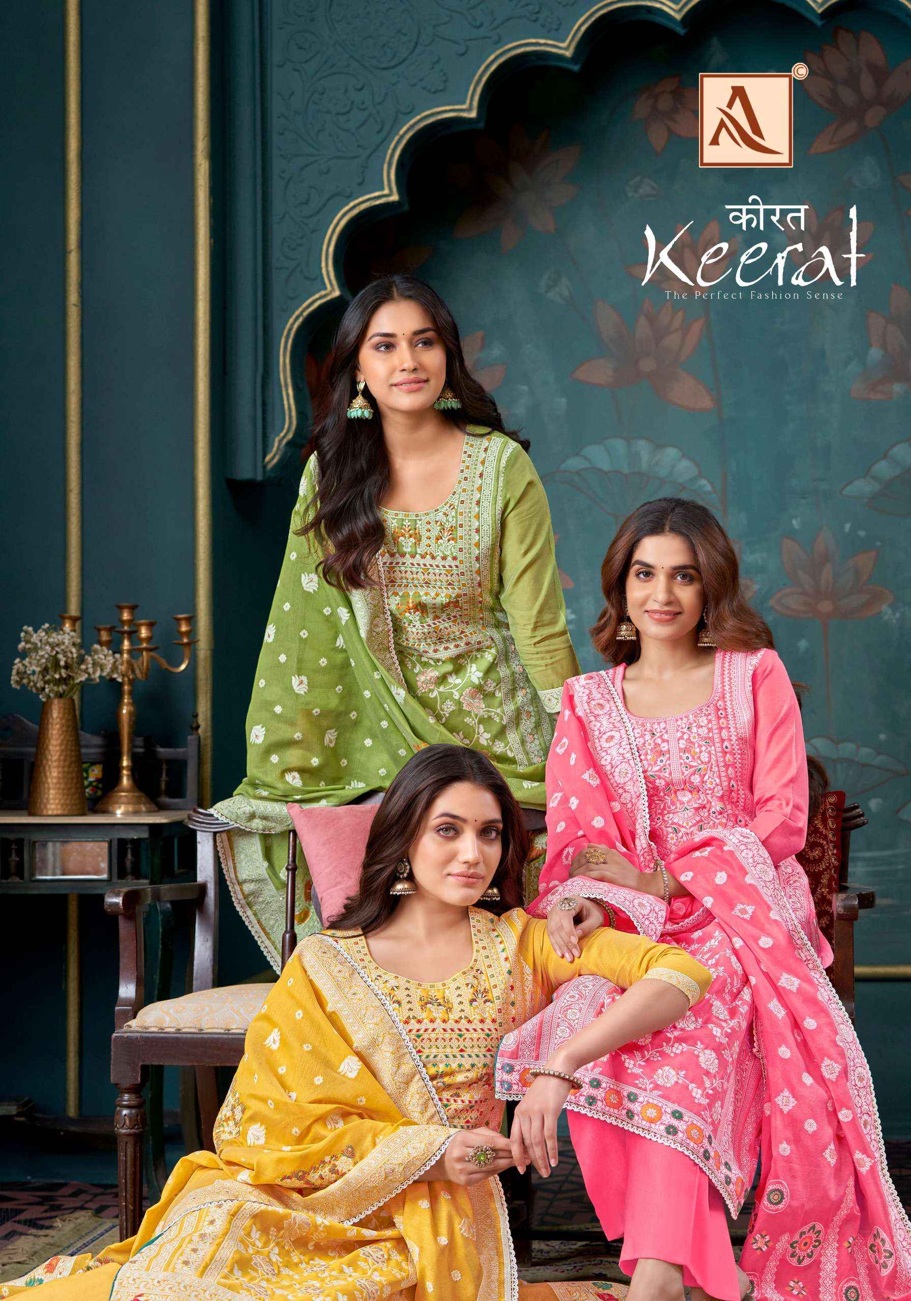 ALOK SUITS KEERAT JACQUARD FANCY HAND WORK SUIT ( 6 PCS CATALOG )