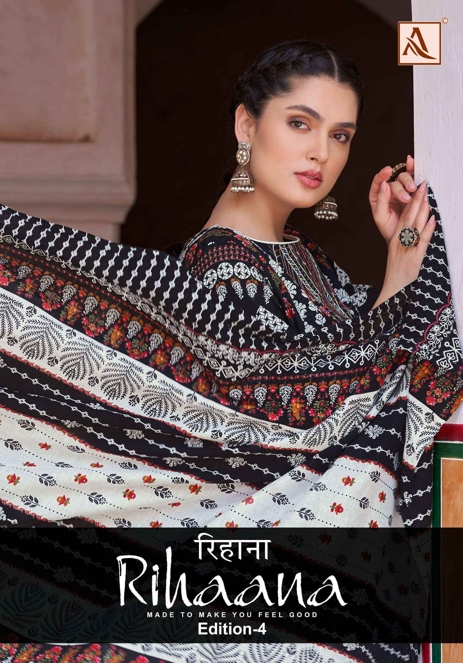 ALOK SUITS RIHAANA VOL 4 COTTON SALWAR KAMEEZ ( 8 PCS CATALOG )