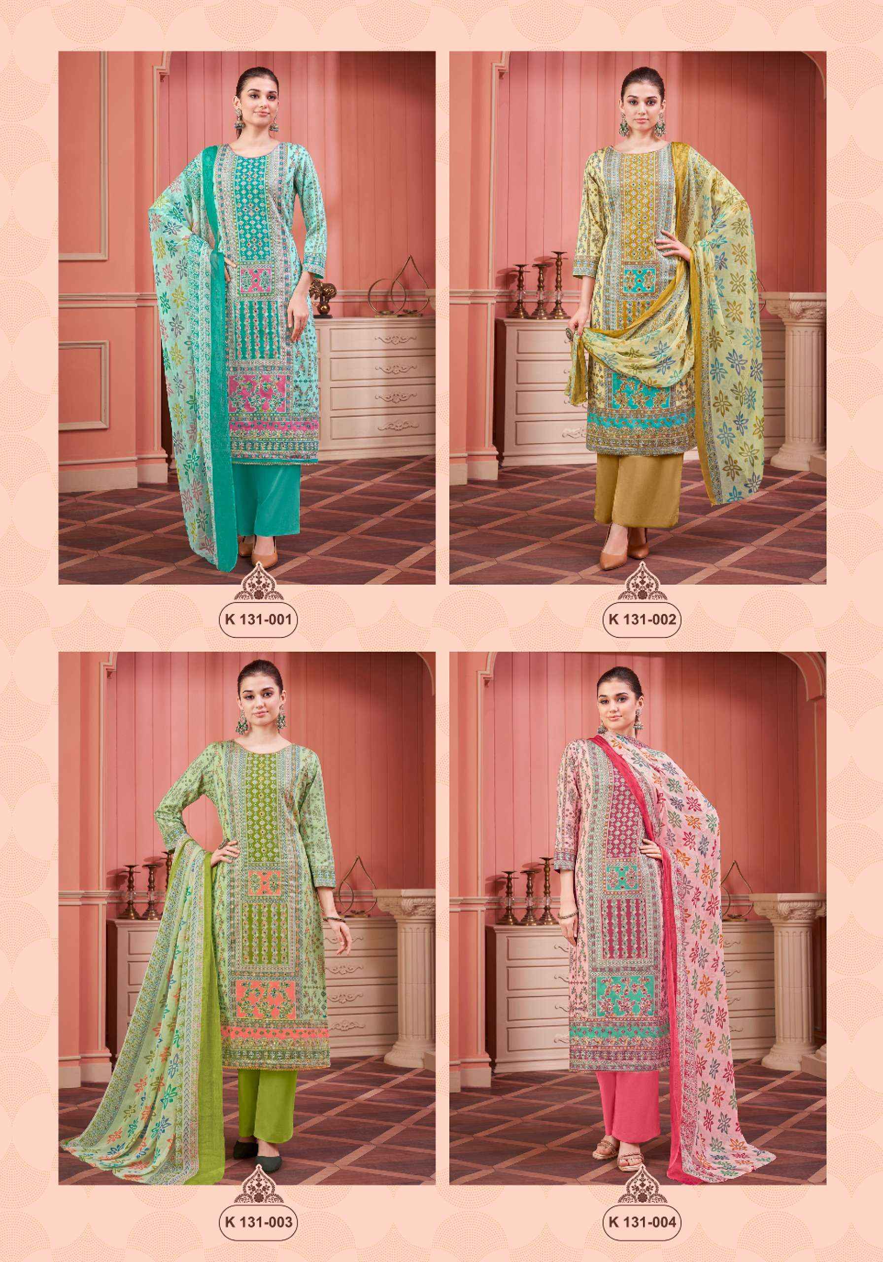 ALOK SUITS SAKHI EDITION 4 JAM COTTON HAND WORK SUIT ( 4 PCS CATALOG )