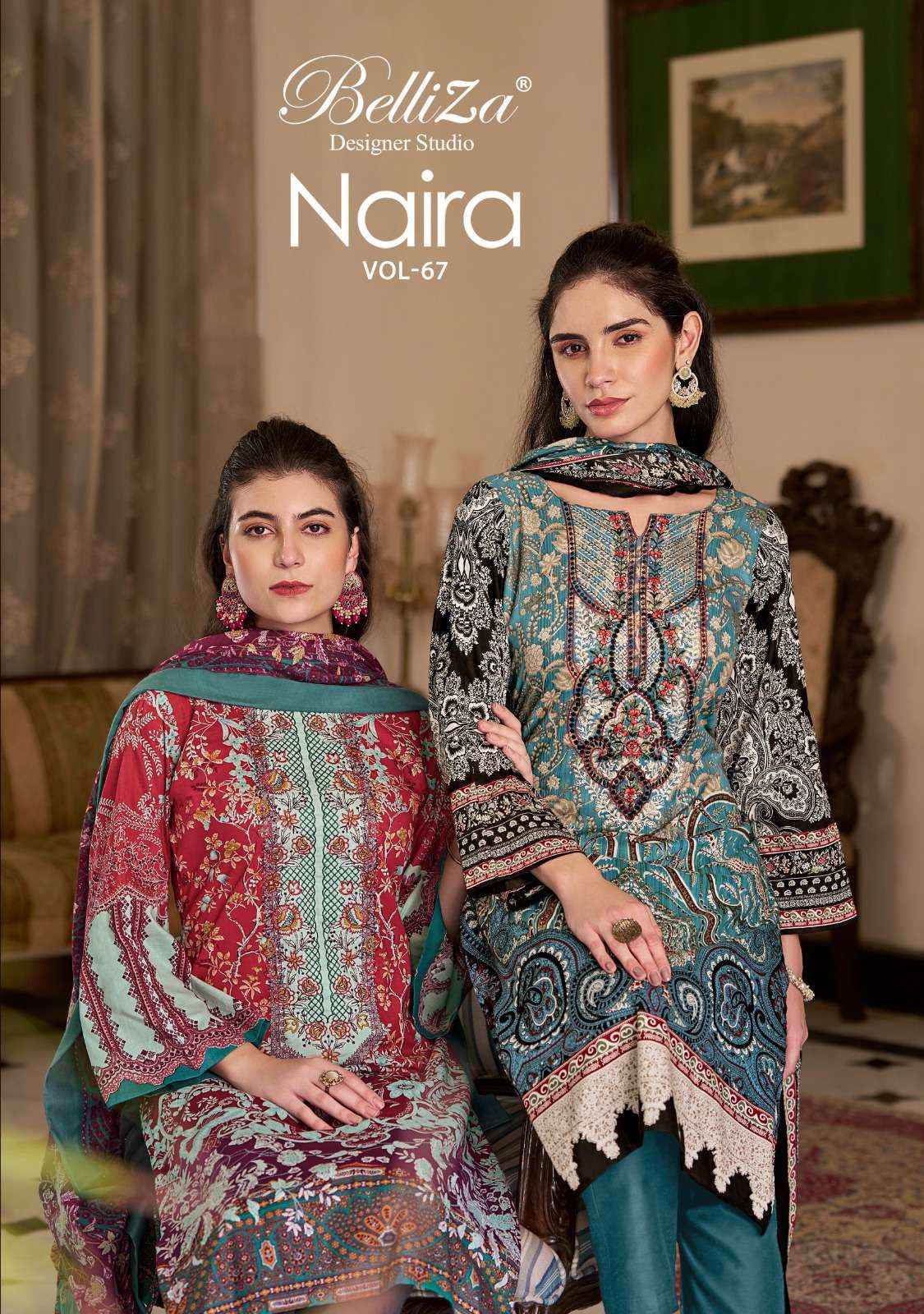 BELLIZA DESIGNER STUDIO NAIRA VOL 67 COTTON DRESS MATERIAL ( 8 PCS CATALOG )