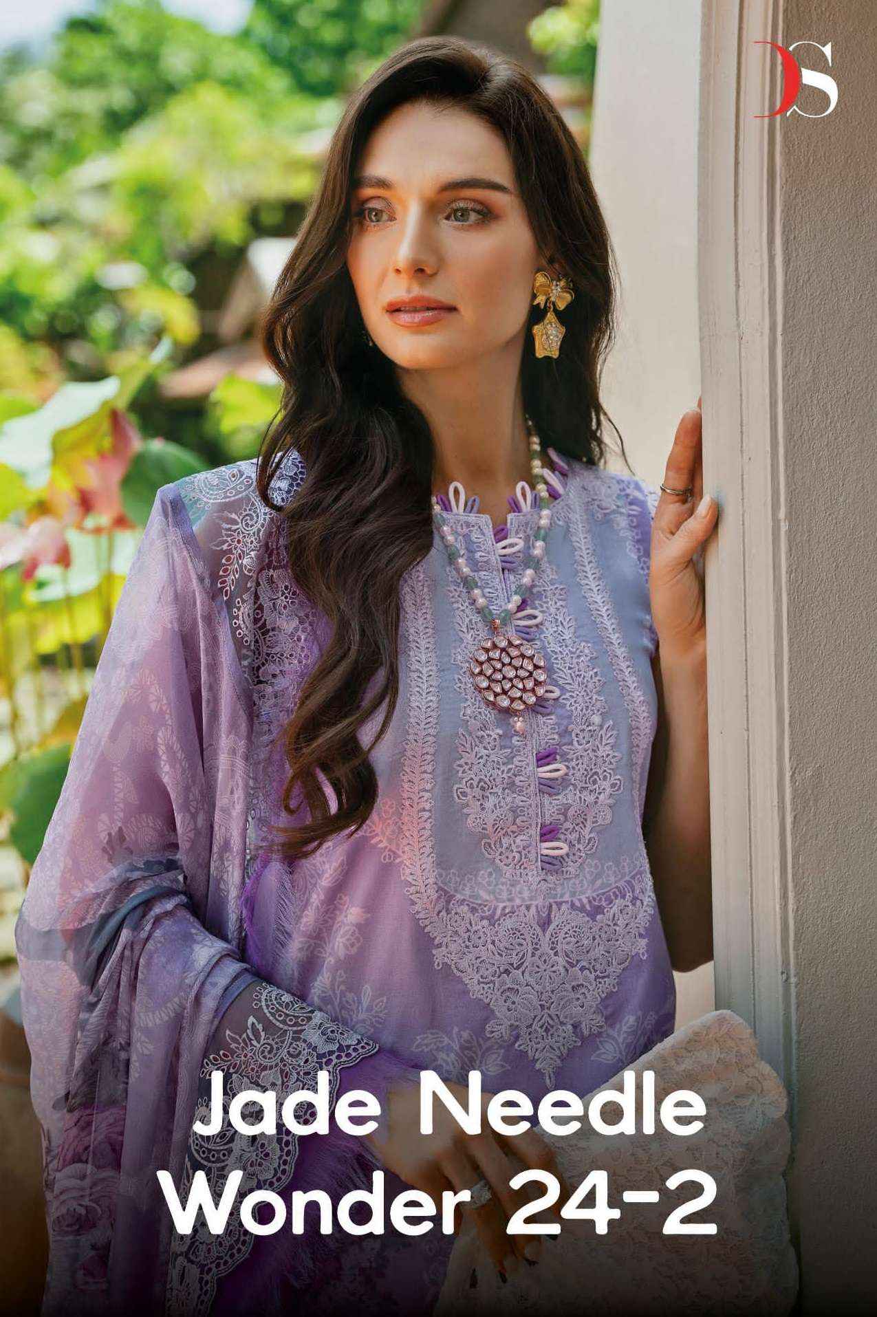 DEEPSY SUITS JADE NEEDLE WONDER 24 VOL 2 COTTON DESIGNER SUIT ( 6 PCS CATALOG )