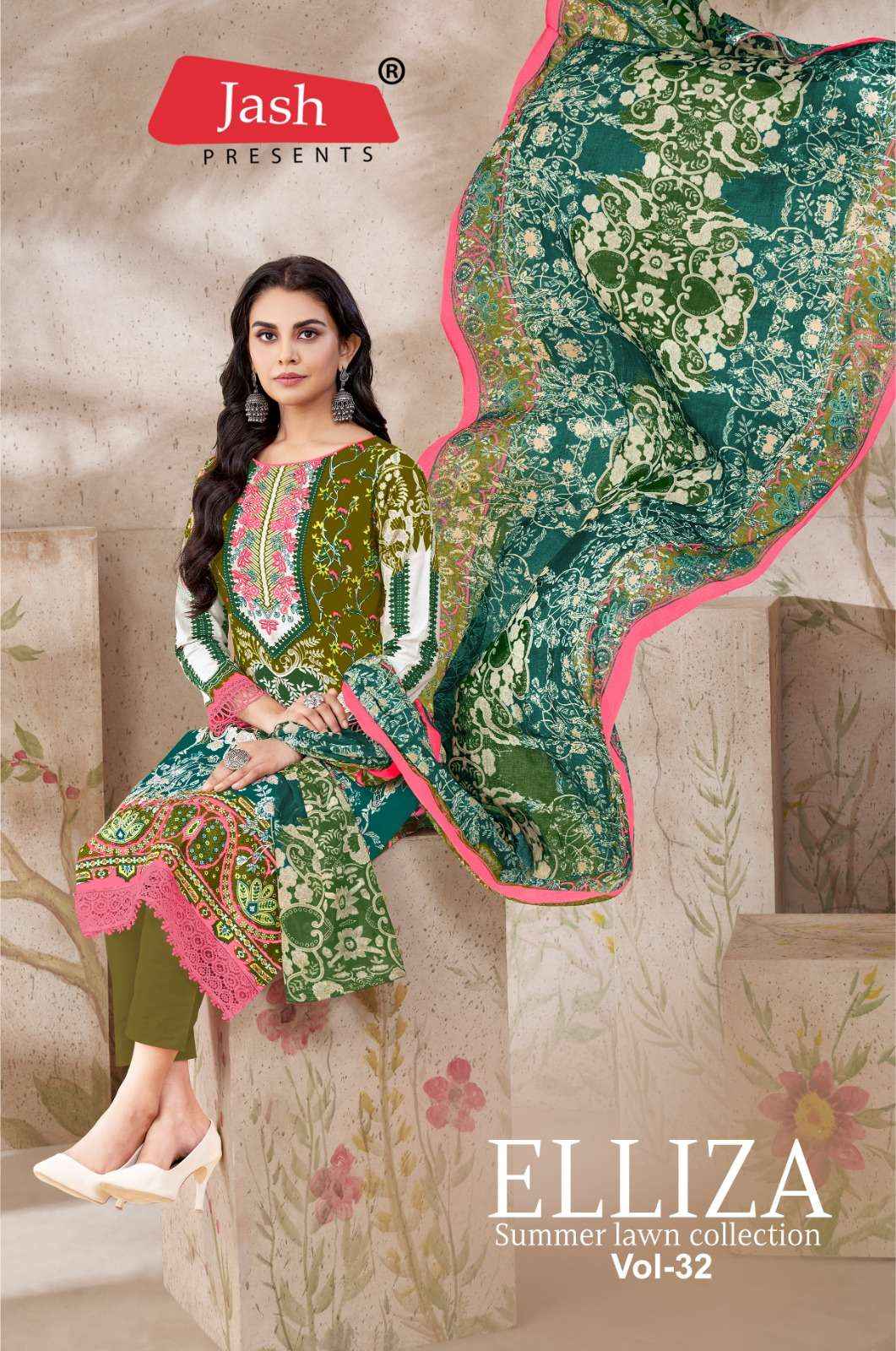 JASH ELLIZA VOL 32 COTTON DIGITAL PRINT SALWAR KAMEEZ ( 10 PCS CATALOG )