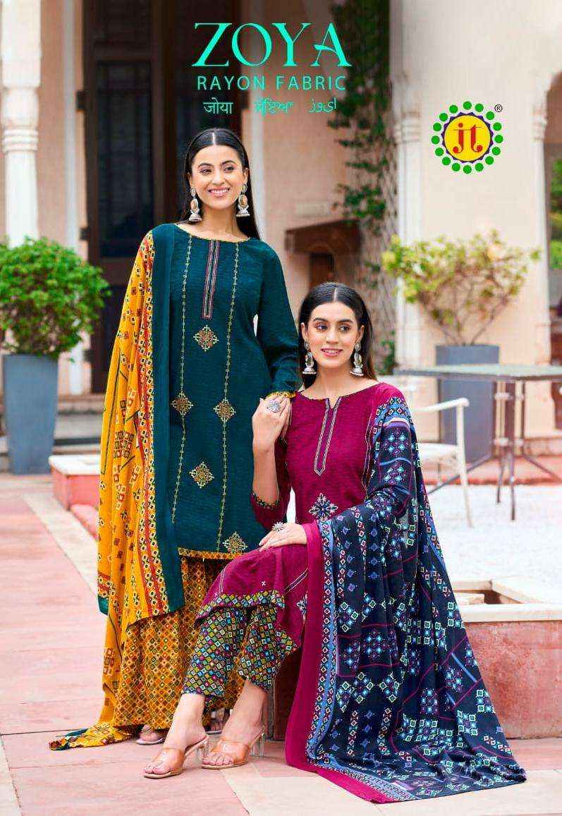 JT ZOYA RAYON FANCY PREMIUM WORK SALWAR KAMEEZ ( 8 PCS CATALOG )