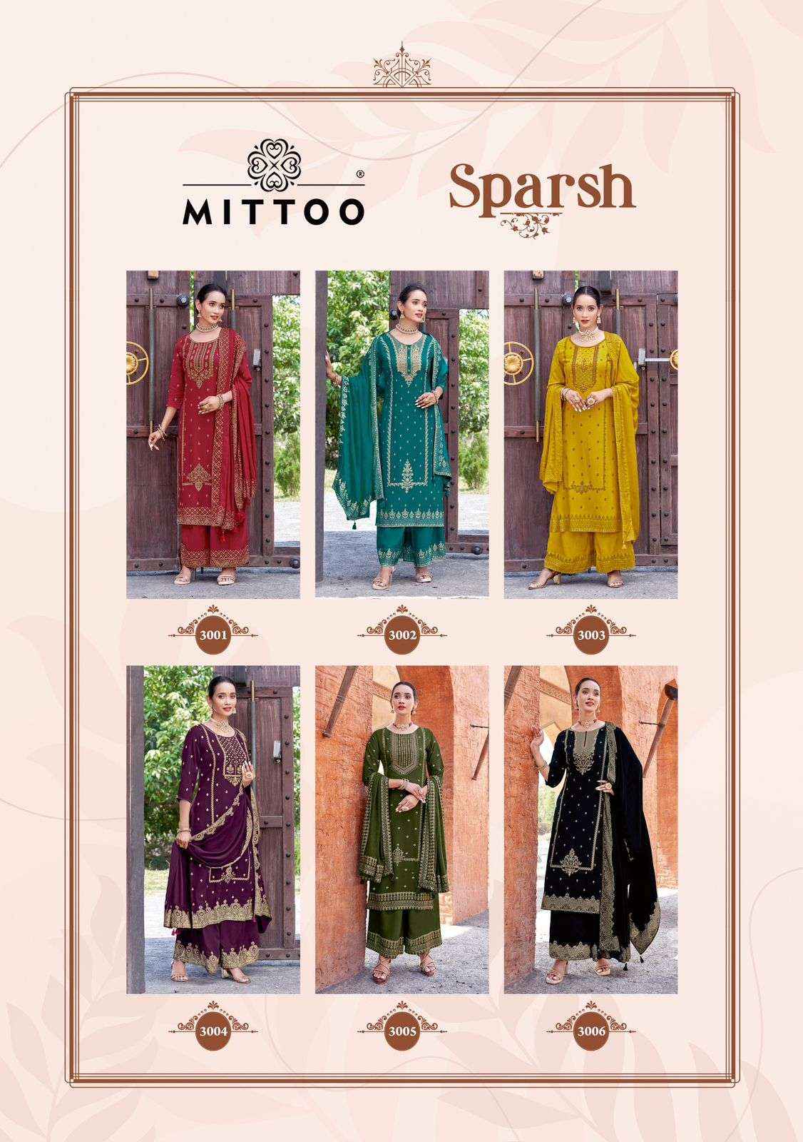 MITTOO SPARSH RAYON FANCY DESIGNER WORK KURTI COMBO SET ( 6 PCS CATALOG )