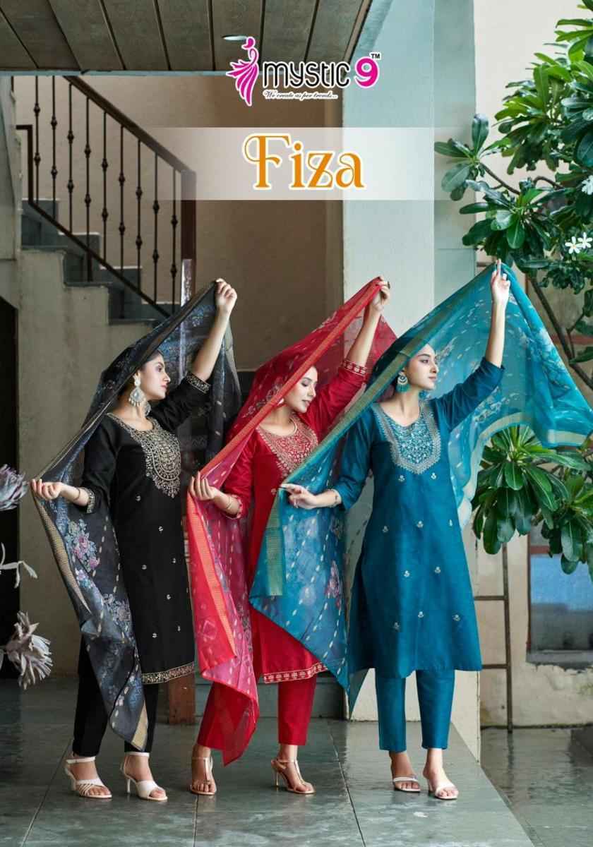 Mystic 9 Fiza Vol 1 Banglore Silk Readymade Suits ( 8 pcs Catalogue