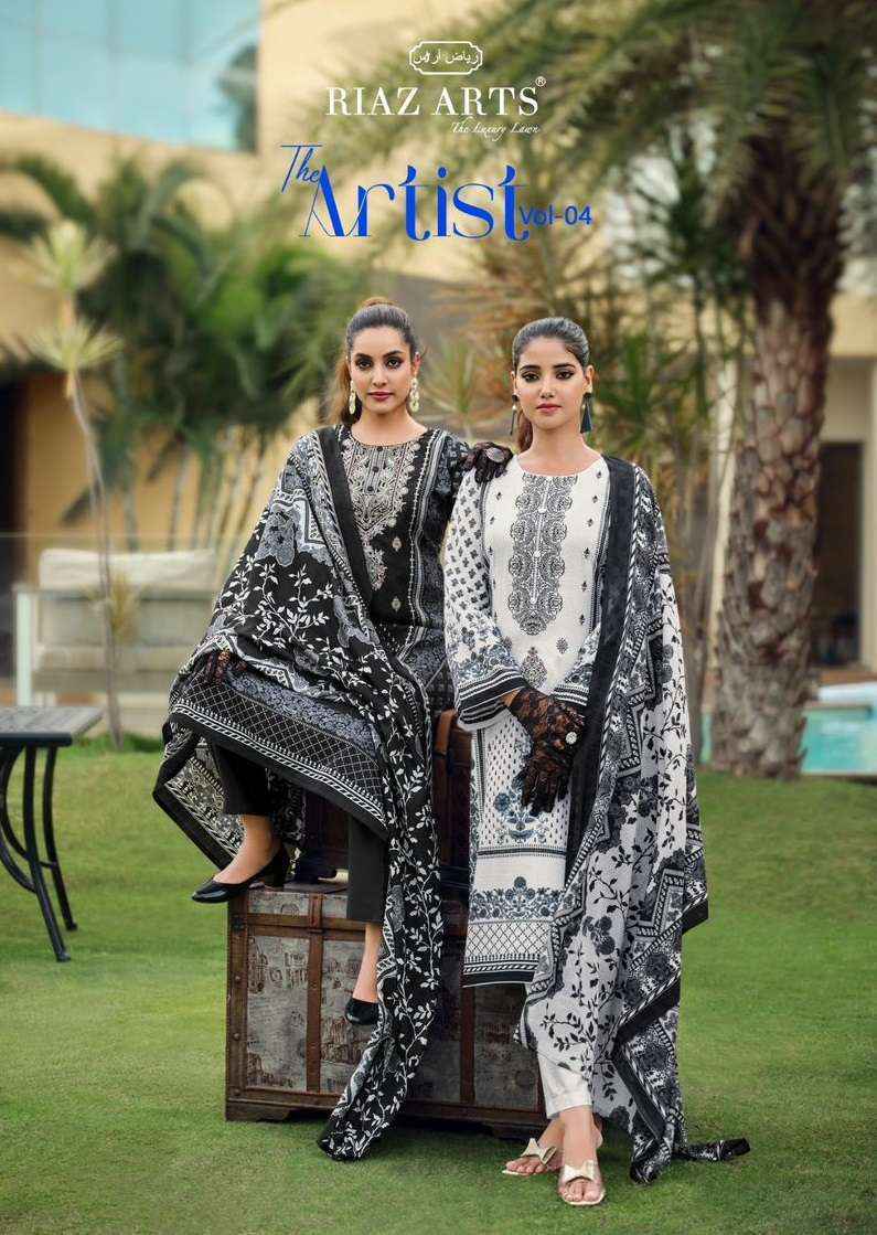 Riaz Arts The Artist Vol 4 Lawn Cotton Dress Material ( 8 pcs Catalogue )