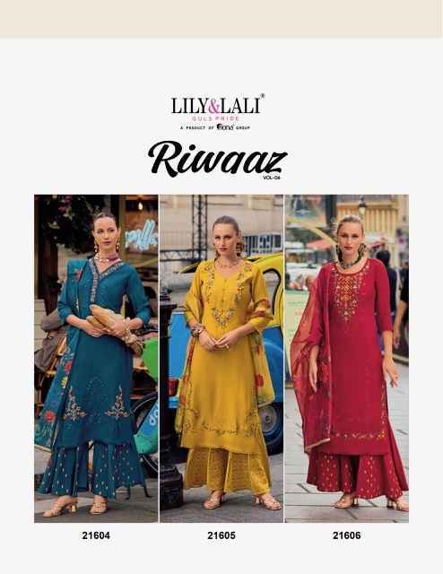 Lily & Lali Riwaaz Vol 6 Silk Kurti Combo - Surat Kapda Market ( 6 pcs Catalogue )