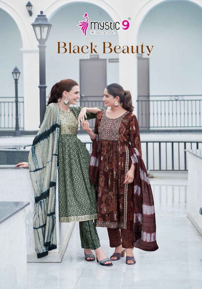 Mystic 9 Black Beauty Vol 2 Rayon Kurti Combo ( 8 pcs Catalogue )