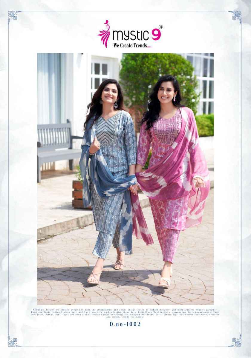 Mystic 9 Meera Vol 1 Rayon Ladies Readymade Suit Wholesale Surat ( 8 pcs Catalogue )