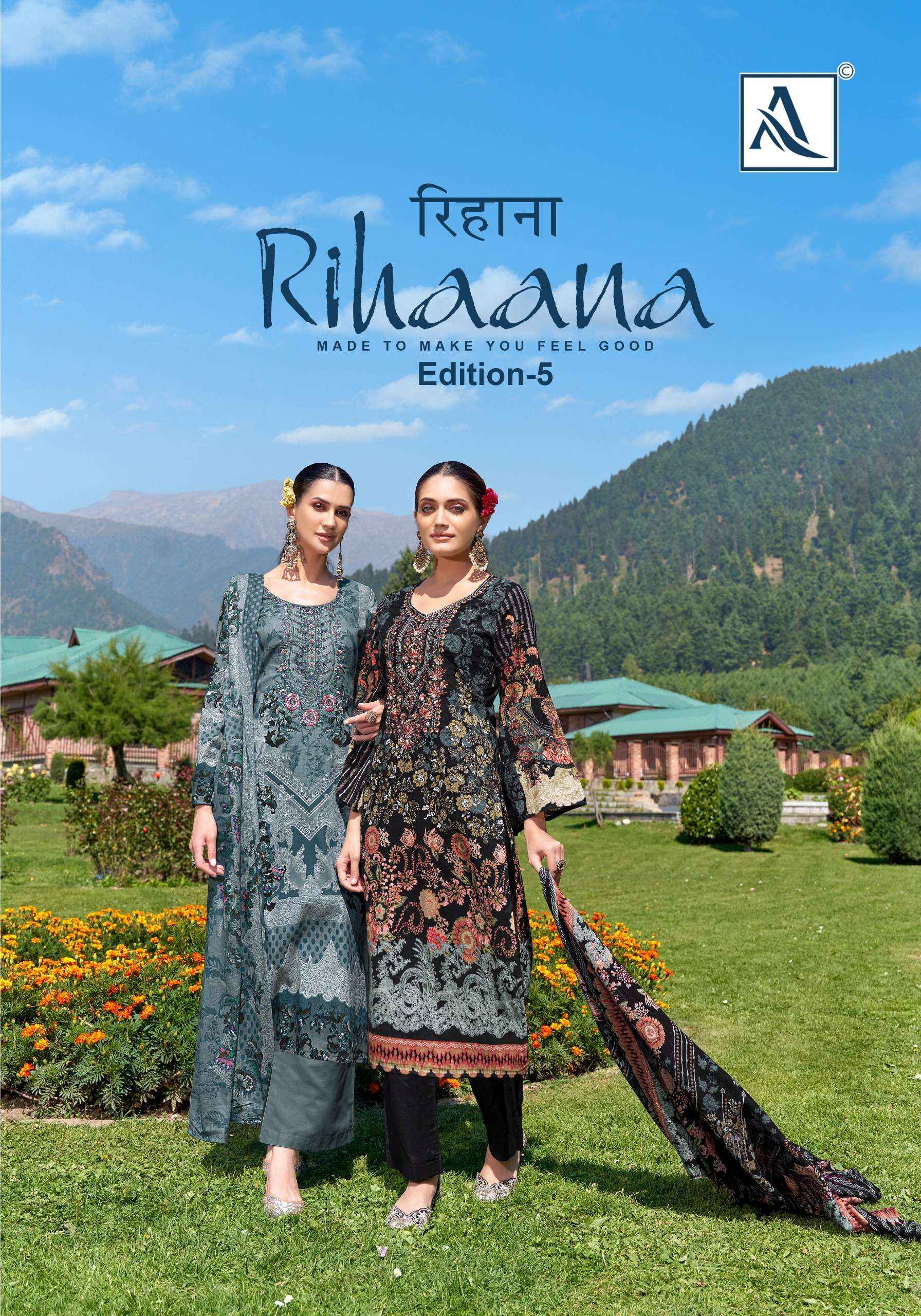 ALOK SUITS RIHAANA VOL 5 COTTON DRESS MATERIAL ( 8 PCS CATALOG )