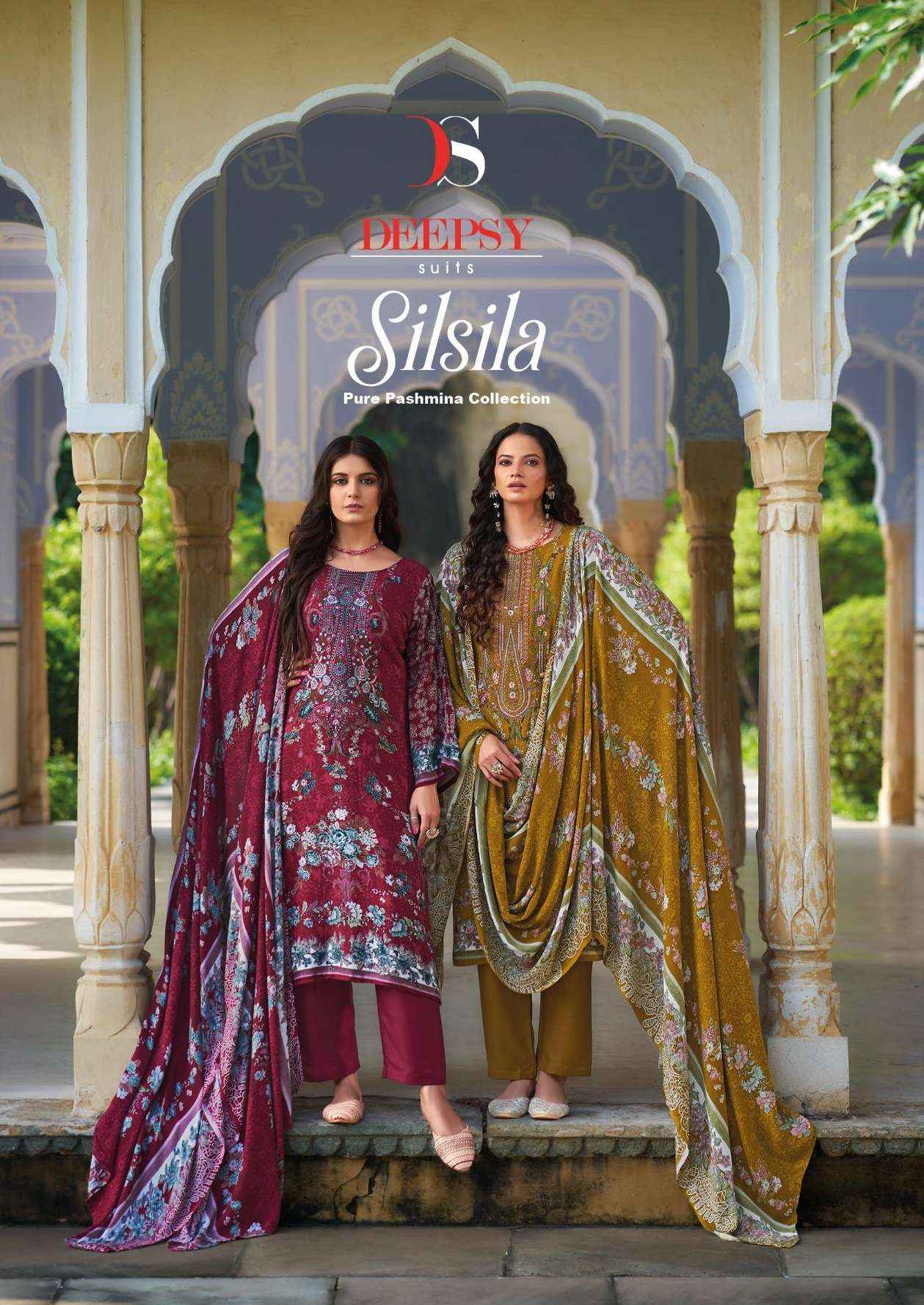 DEEPSY SUITS SILSILA PASHMINA DESIGNER DRESS MATERIAL ( 6 PCS CATALOG )