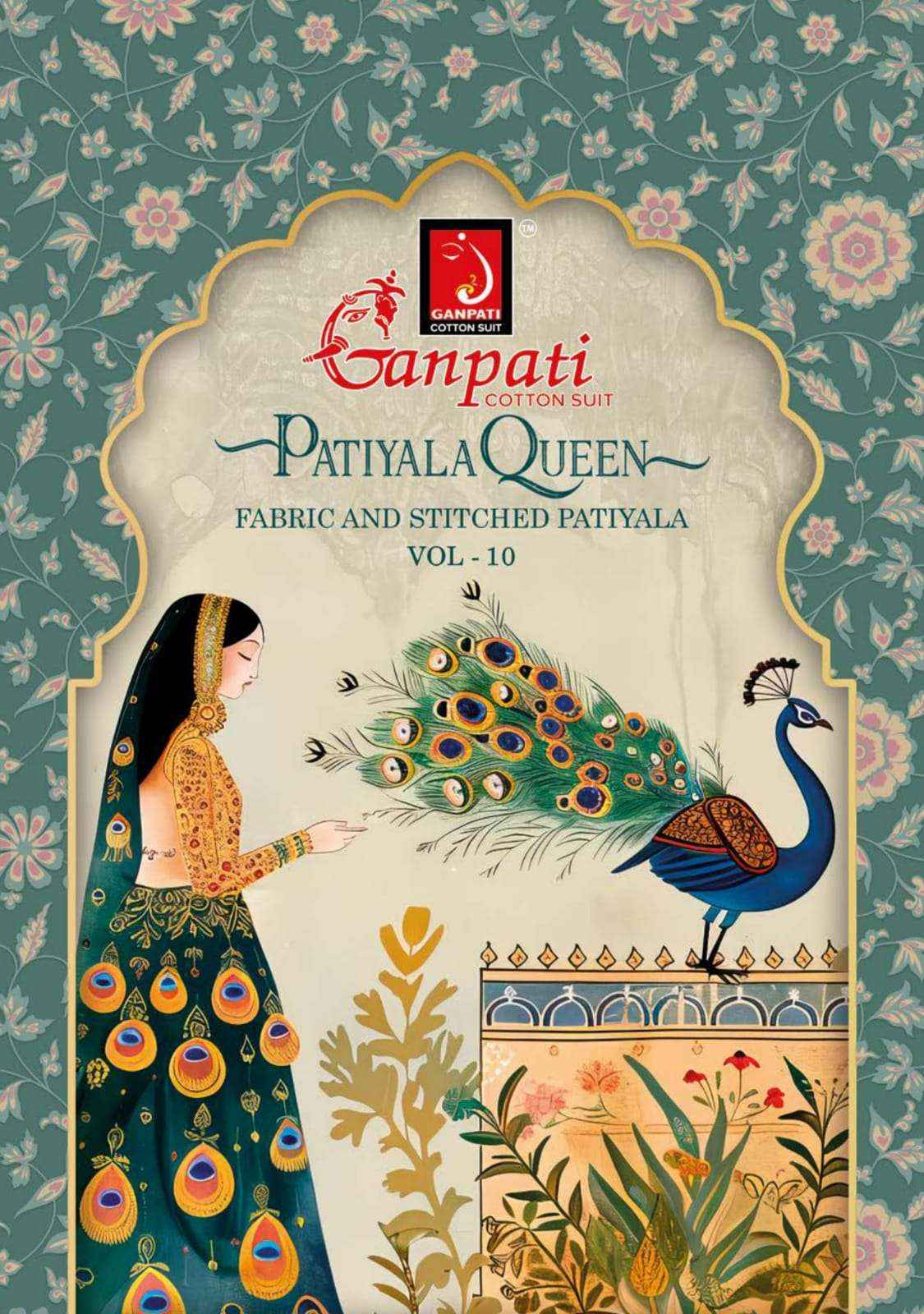 GANPATI PATIYALA QUEEN VOL 10 HEAVY COTTON DRESS MATERIAL ( 15 PCS CATALOG )