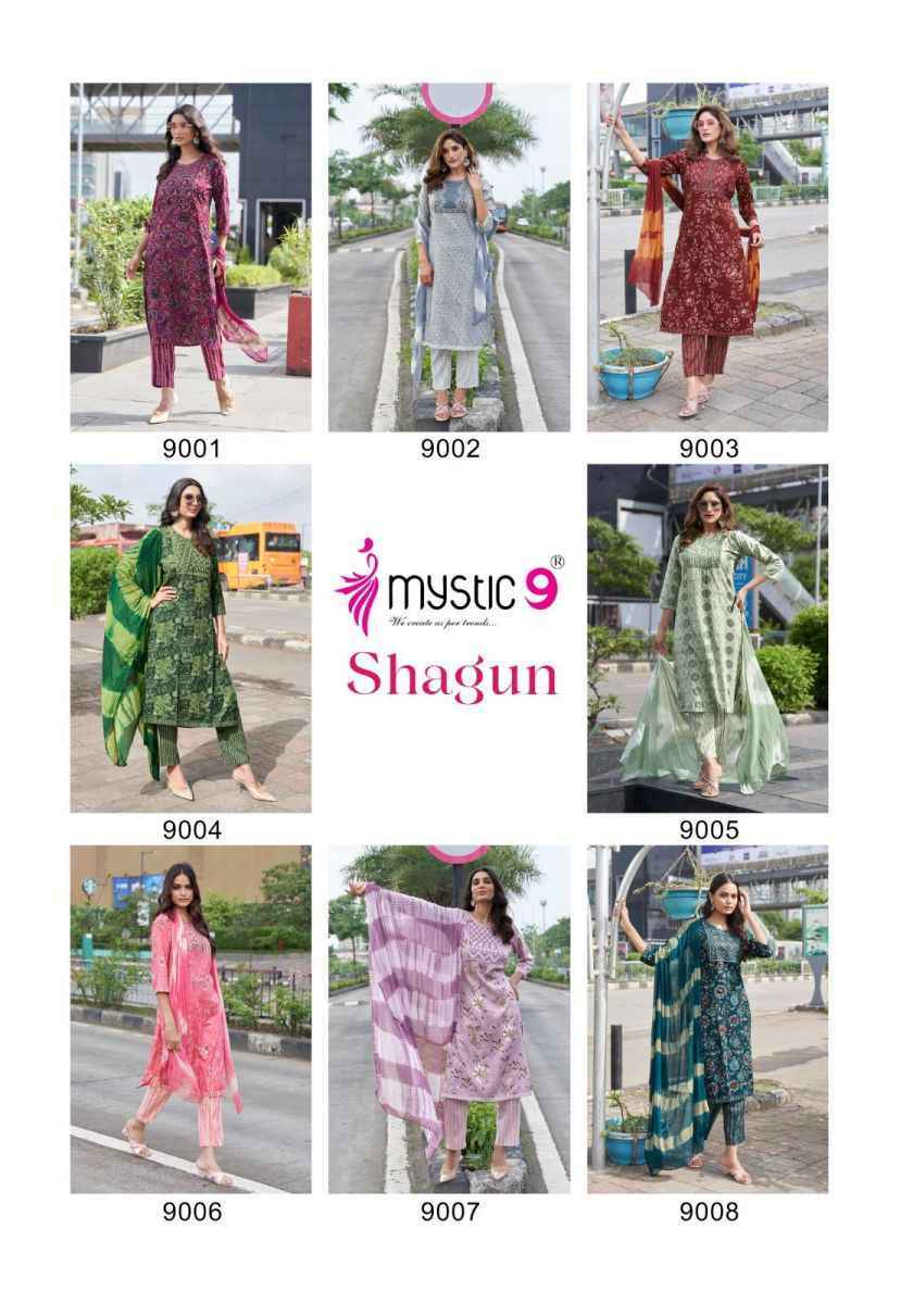 Mystic 9 Shagun Vol 9 Wholesale Rayon Kurti Combo { 8 pcs Catalogue }