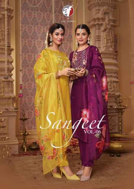 Anju Fabrics Sangeet Vol 6 Readymade Viscose Dress 6 Pc Catalog