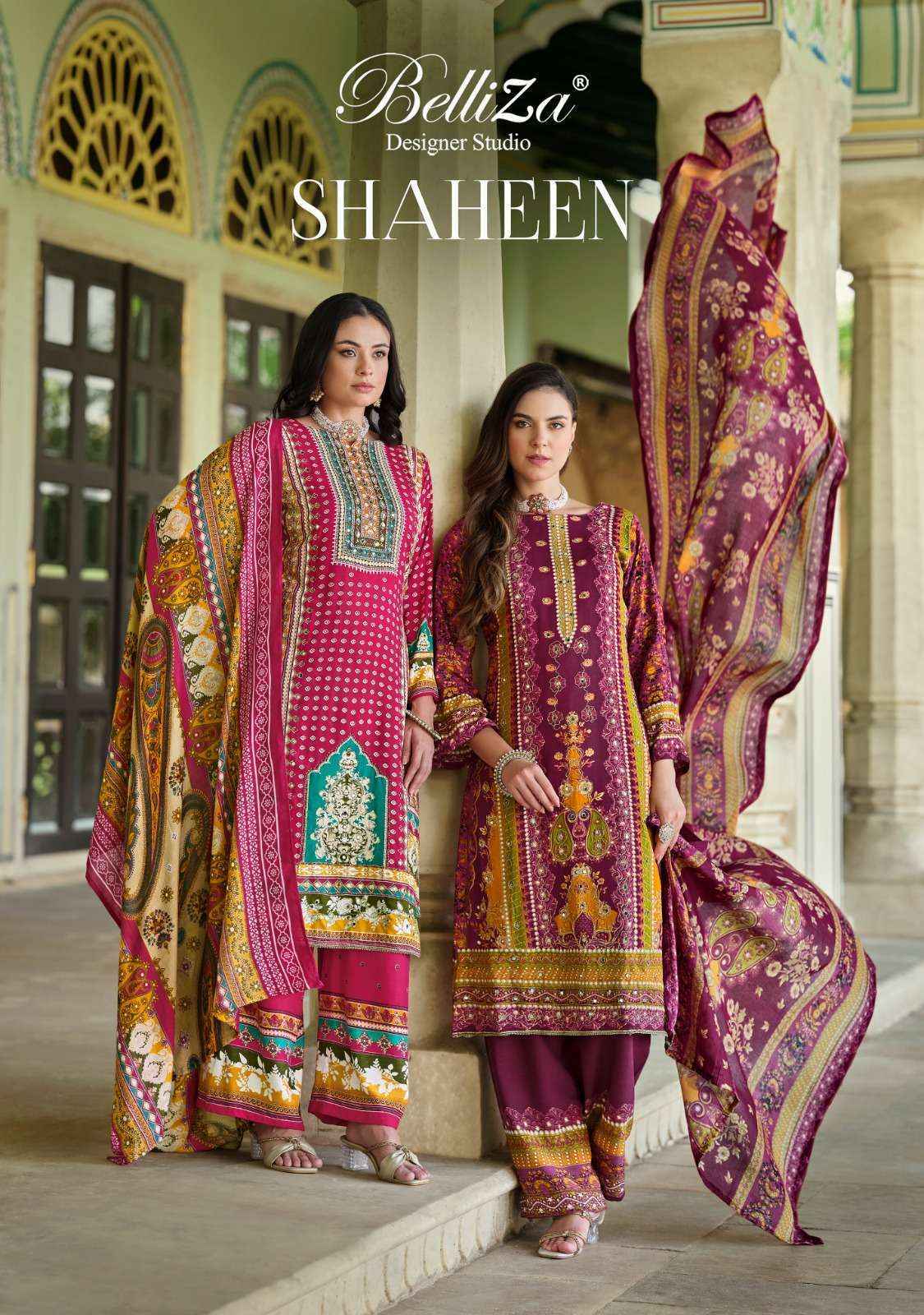 Belliza Shaheen Viscouse Reyon Dress Material 6 pcs Catalogue