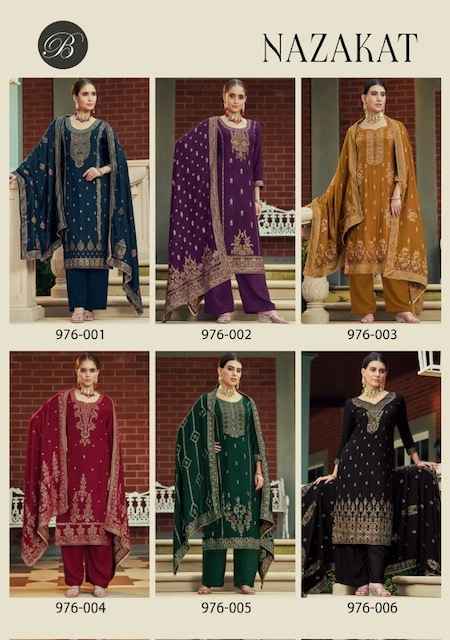 Belliza Suit Nazakat Viscouse Pure Pashmina Dress Material Latest Catalog ( 6 pcs Catalogue )