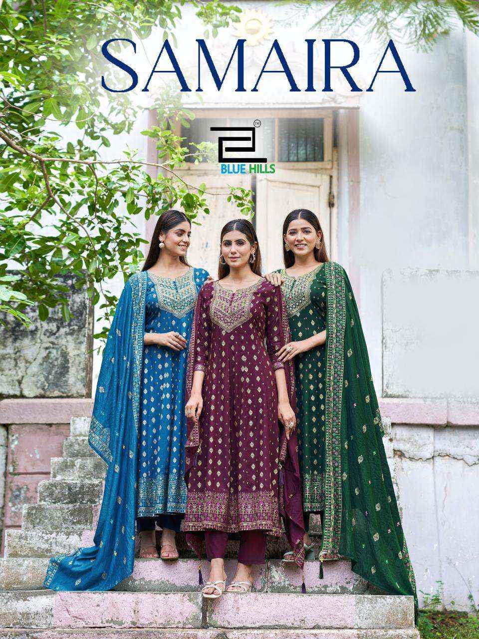 Blue Hills Samaira Readymade Fancy 3 Pcs readymade Suit wholesale price (4 pcs catalog )