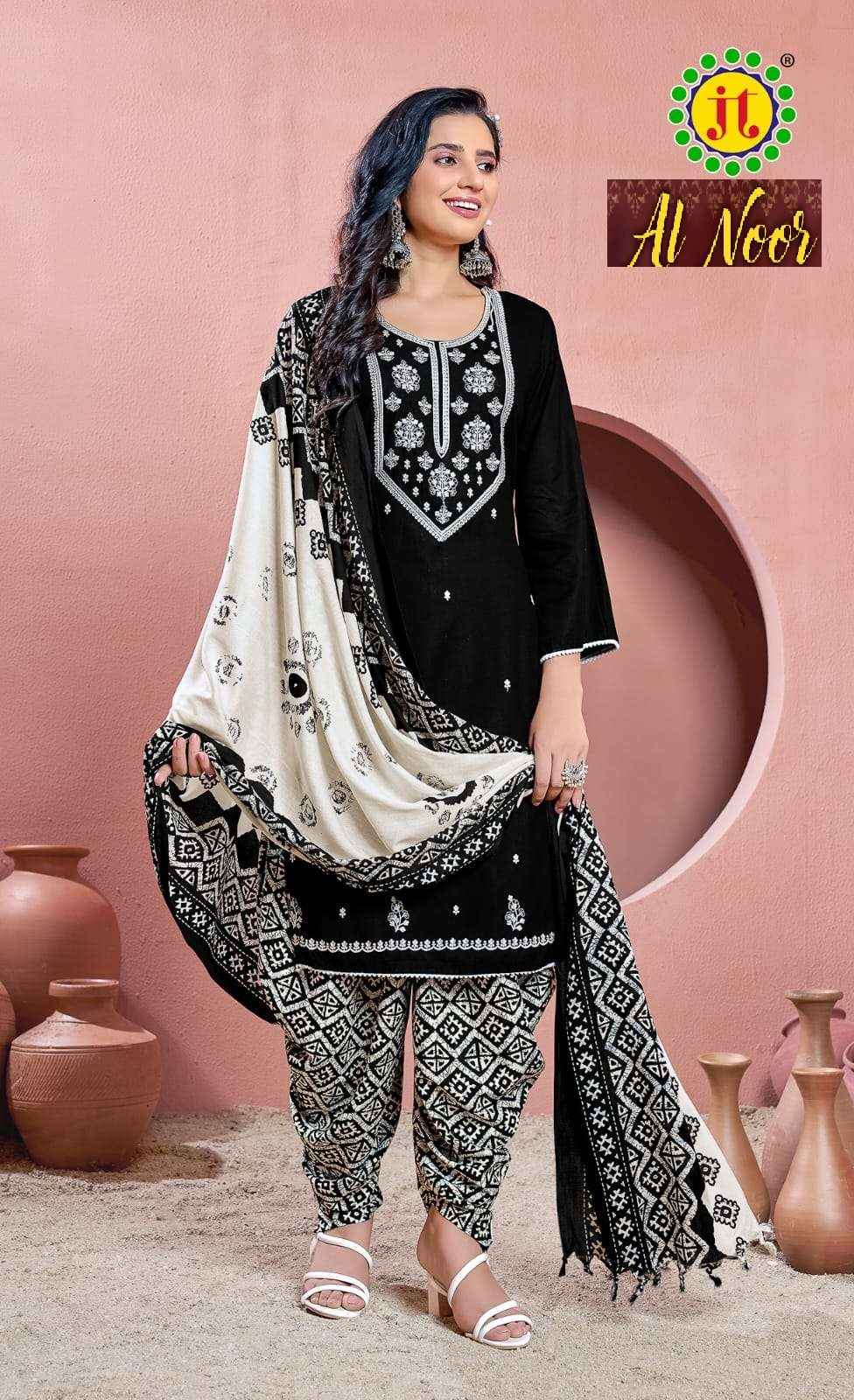 JT AL NOOR VOL 3 RAYON FANCY EMBROIDERY WORKS SALWAR SUIT ( 5 PCS CATALOG )