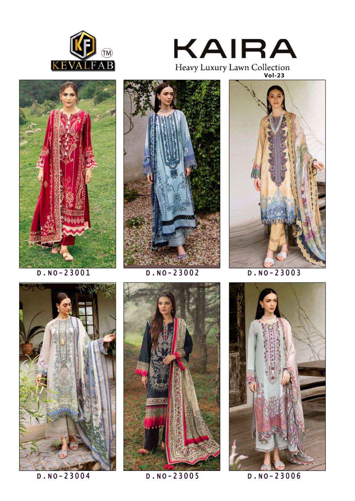 KEVAL FAB KAIRA VOL 23 WHOLESALE PAKISTANI SALWAR KAMEEZ ( 6 PCS CATALOG )