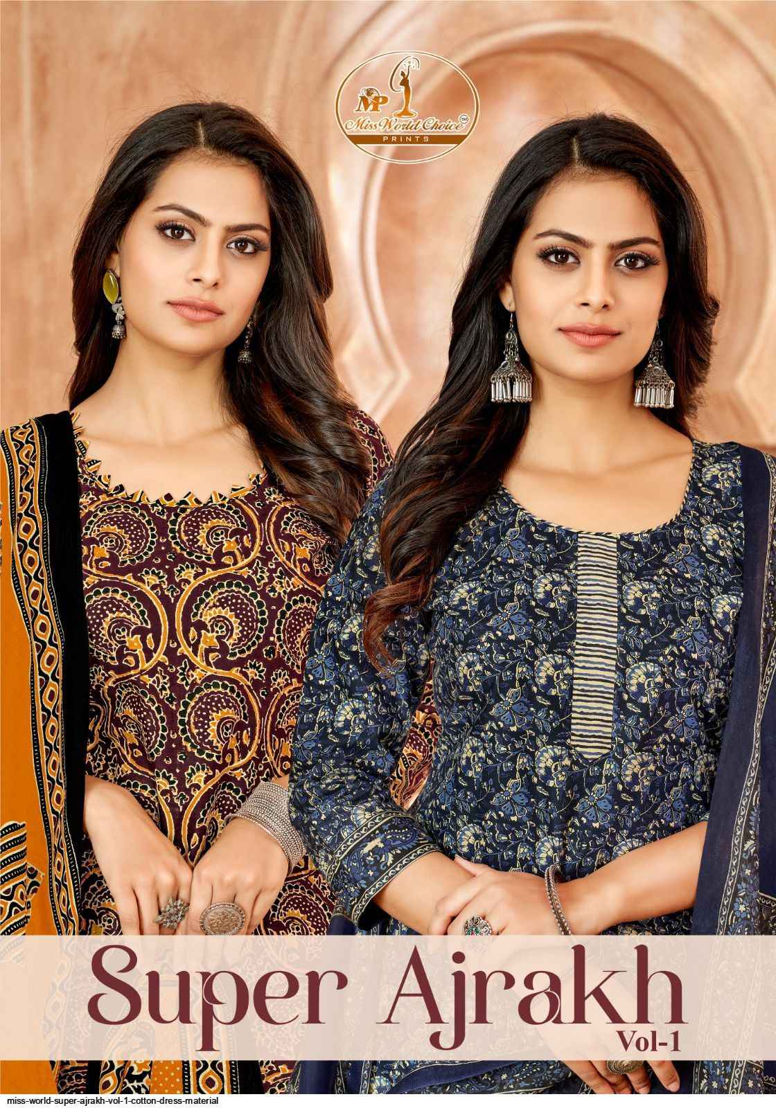 Miss World Super Ajrakh Vol 1 Cotton Drees Material Wholesale ( 10 Pcs Catalog )