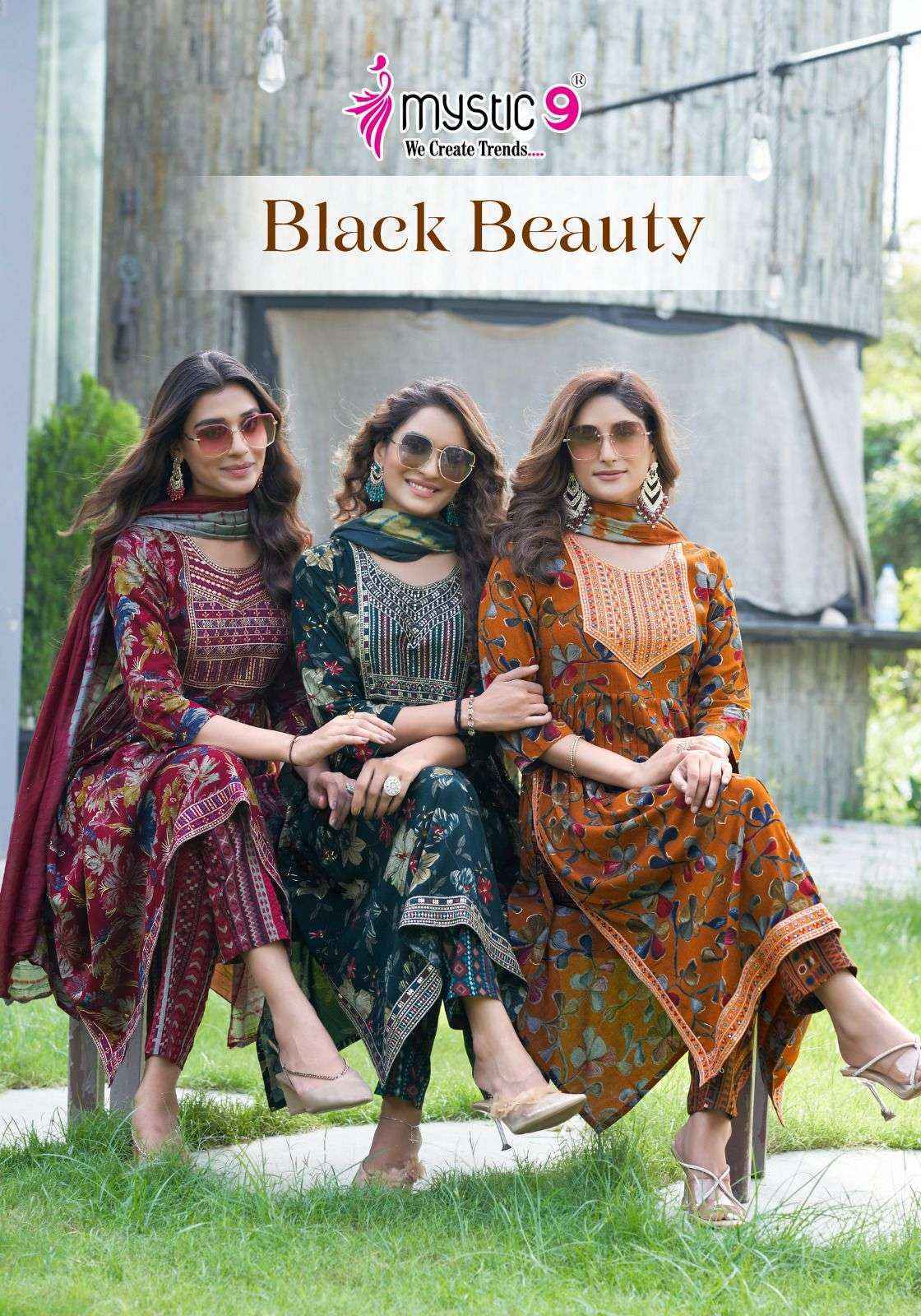 Mystic 9 Black Beauty Vol 3 Rayon Kurti Combo 8 pcs Catalogue