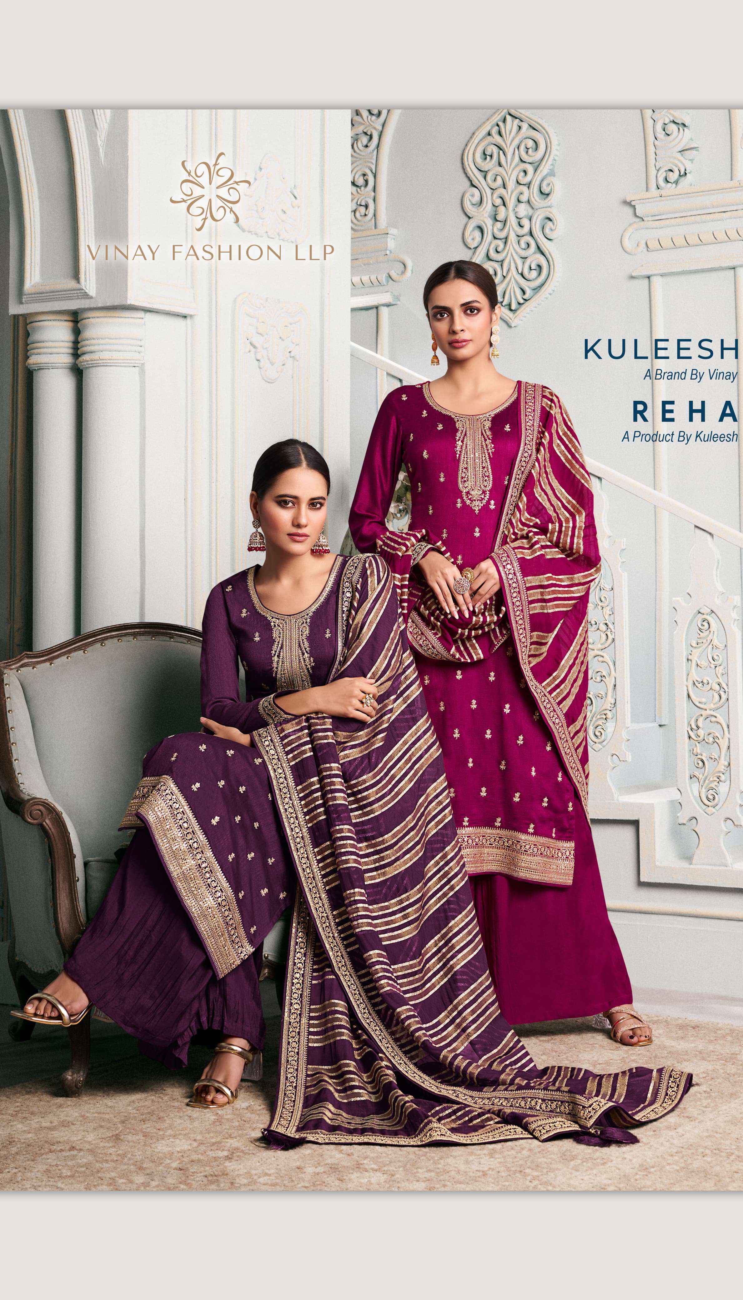 Vinay Fashion Kuleesh Reha Designer Georgette Silk Suit wholesale price (4 pcs catalog )