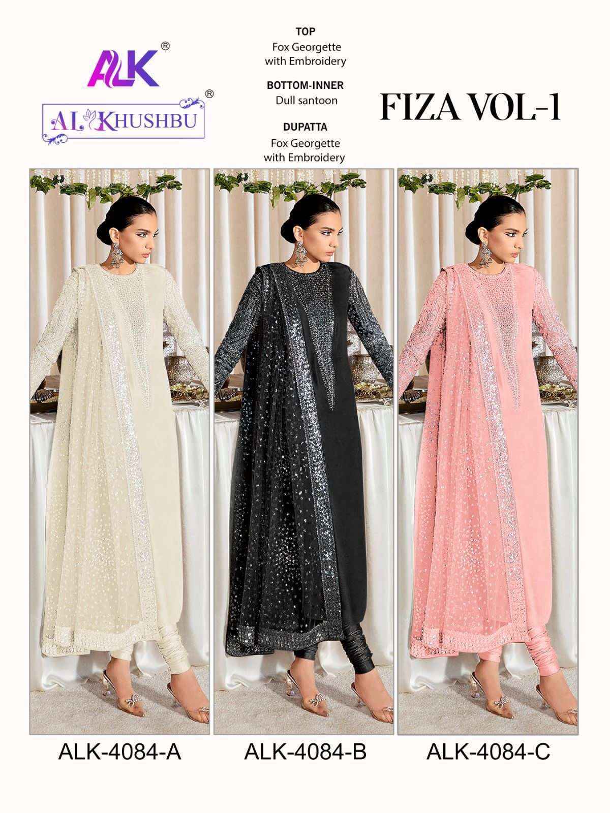 Al Khushbu Fiza Vol 1 Georgette Dress Material Wholesale Price ( 3 Pcs Catalog )