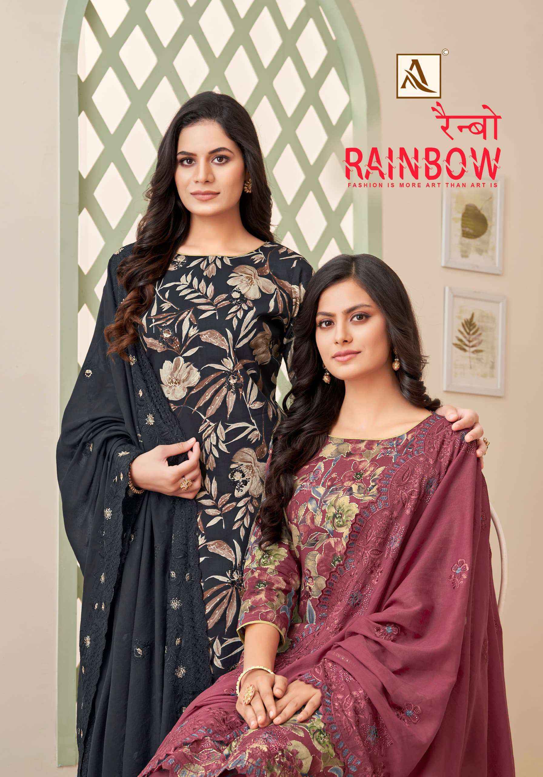 Alok Suit Rainbow Designer Salwar Kameez Wholesale Price ( 6 Pcs Catalog )